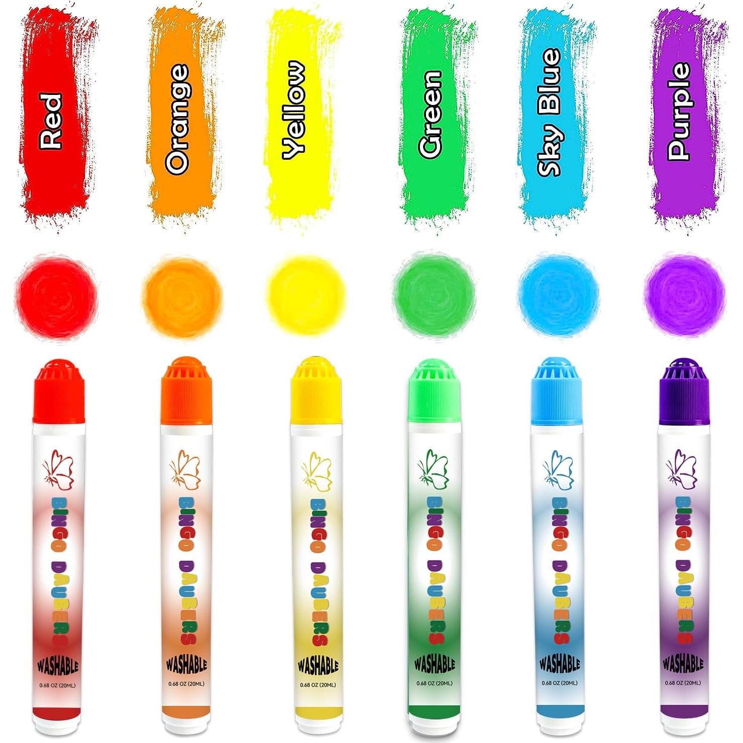 Marcadores de Puntos Bingo Blimark - 6 Colores Lavables 19.2ml