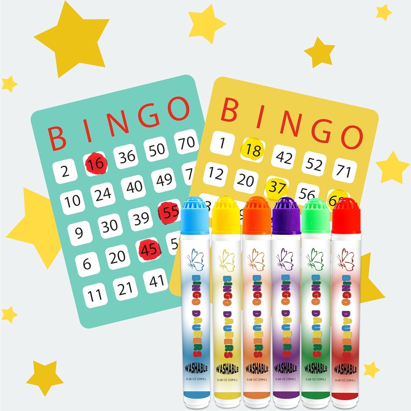 Marcadores de Puntos Bingo Blimark - 6 Colores Lavables 19.2ml
