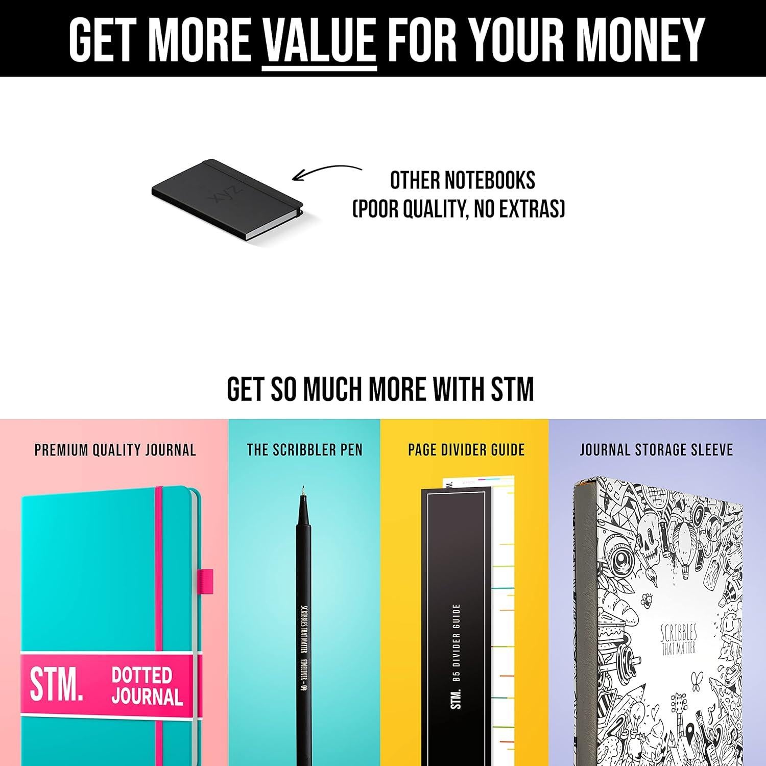 Cuaderno Dotted A5 Scribbles That Matter Rosa Pastel 120gsm