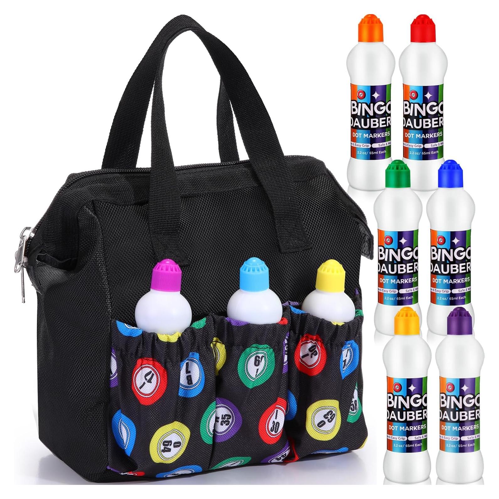 Set de Bolsa de Bingo Crtiin con 6 Daubers Colores Mixtos