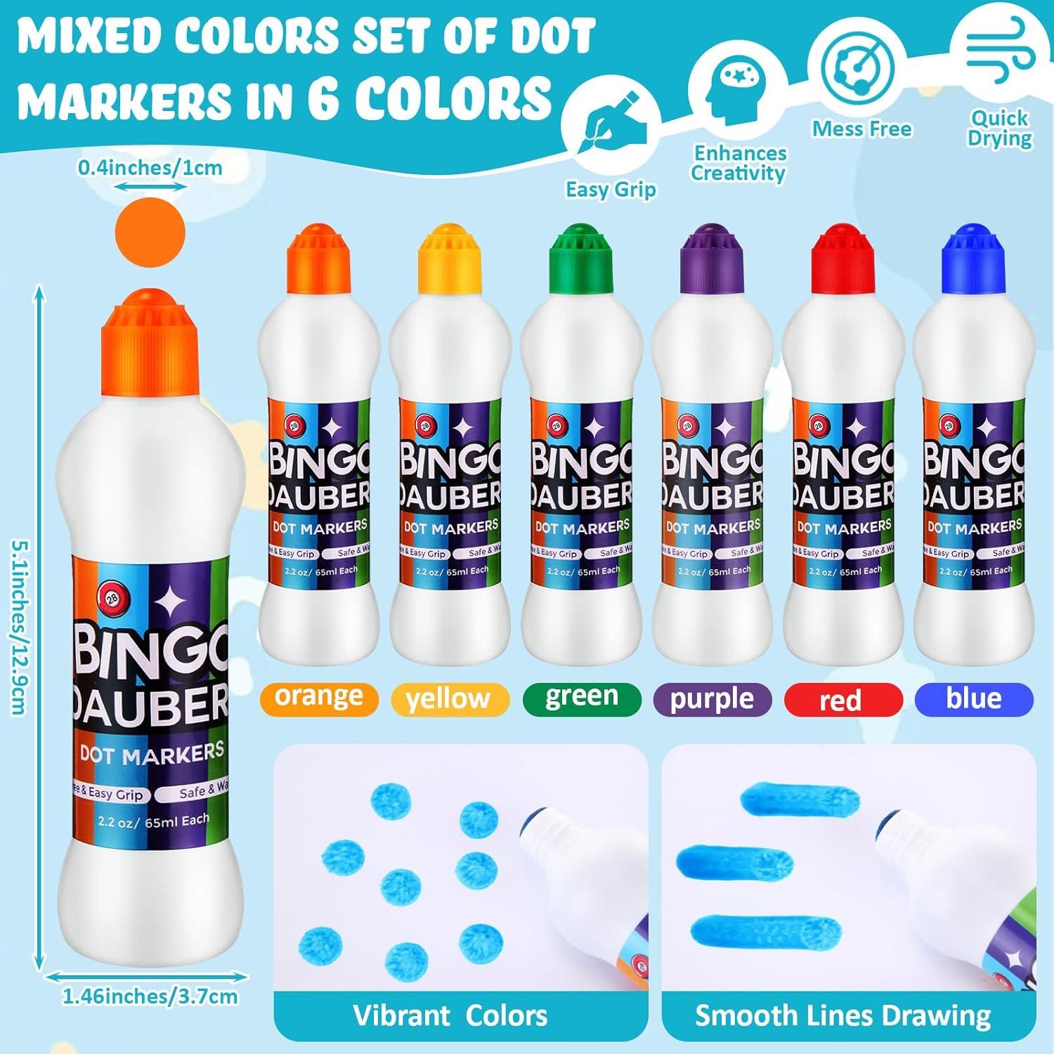 Set de Bolsa de Bingo Crtiin con 6 Daubers Colores Mixtos