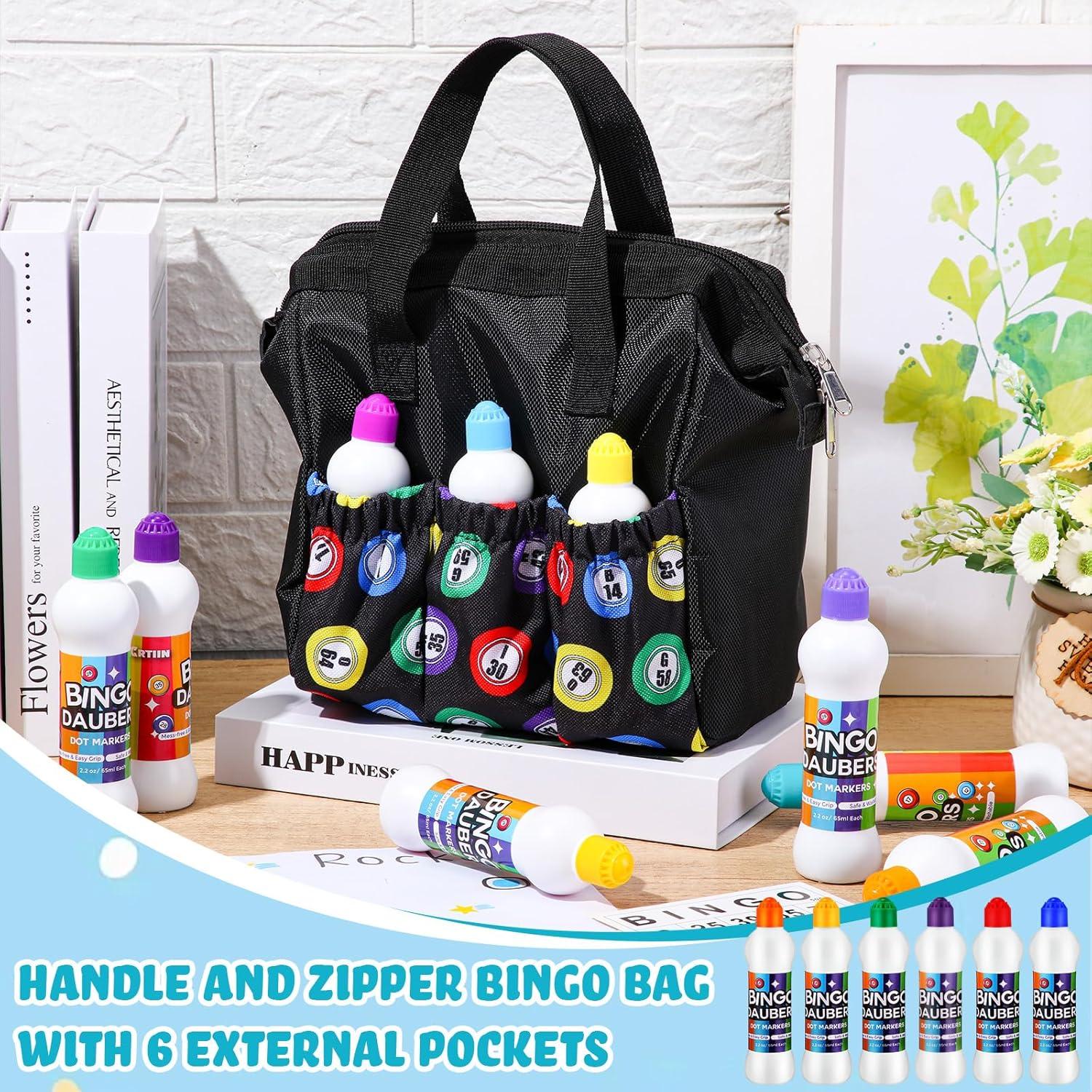 Set de Bolsa de Bingo Crtiin con 6 Daubers Colores Mixtos