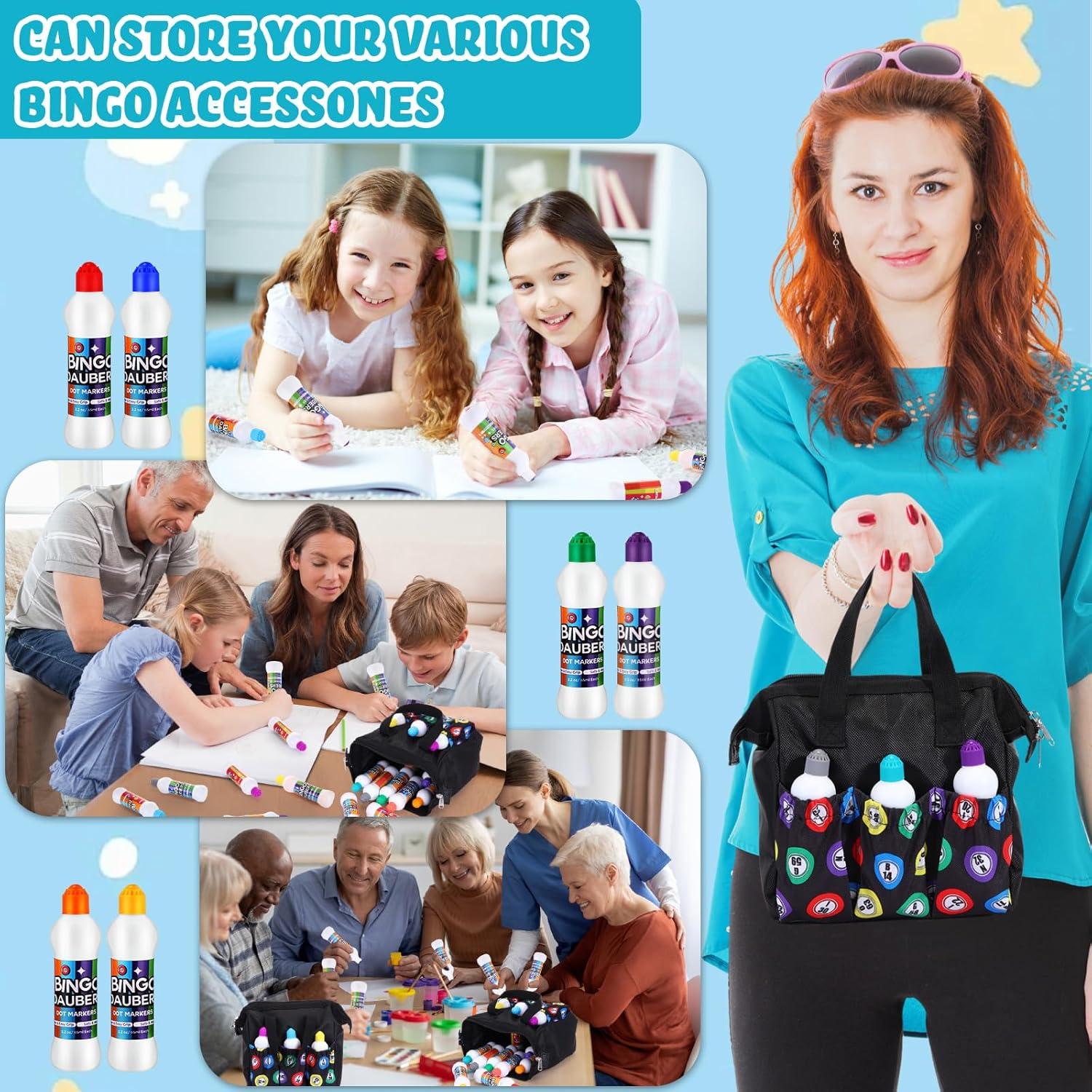 Set de Bolsa de Bingo Crtiin con 6 Daubers Colores Mixtos