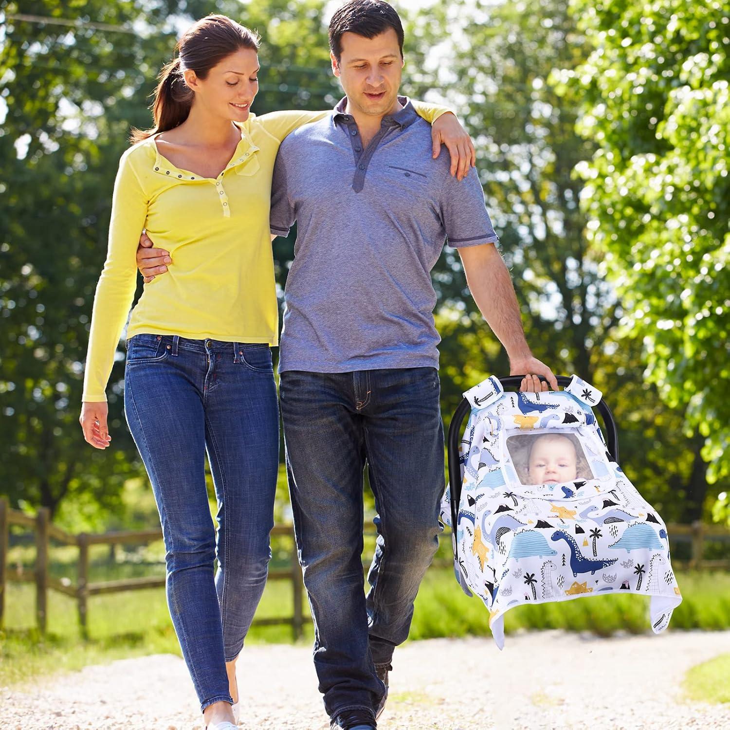 Funda de Asiento de Coche para Bebés The Kenkyo - Dinosaurio, 3 Modos