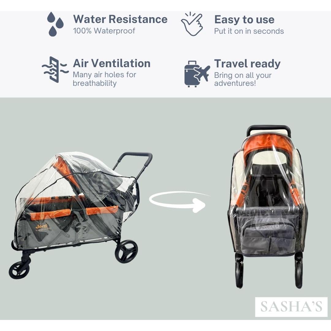 Cubierta de Lluvia y Viento SASHA para Carro de Paseo Jeep Sport
