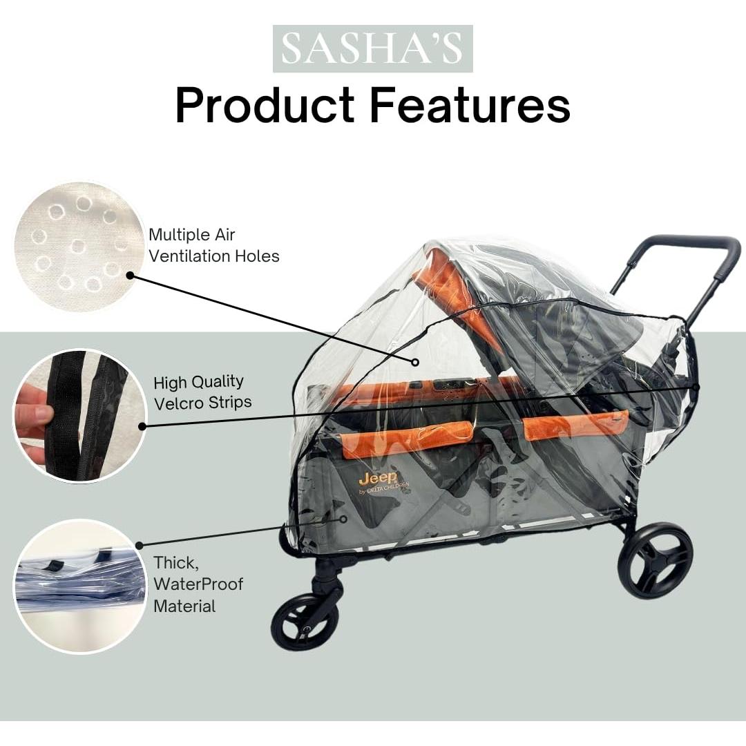 Cubierta de Lluvia y Viento SASHA para Carro de Paseo Jeep Sport