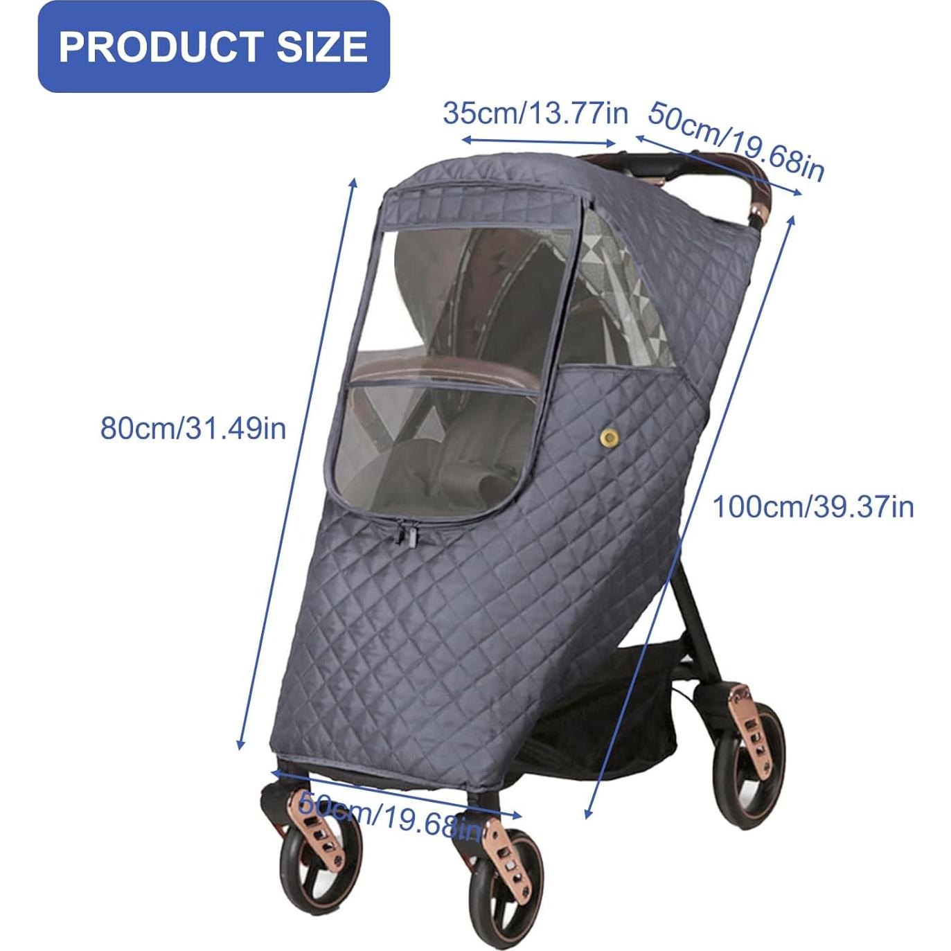 Cubierta de Lluvia Universal para Cochecito Bebé Gris Impermeable