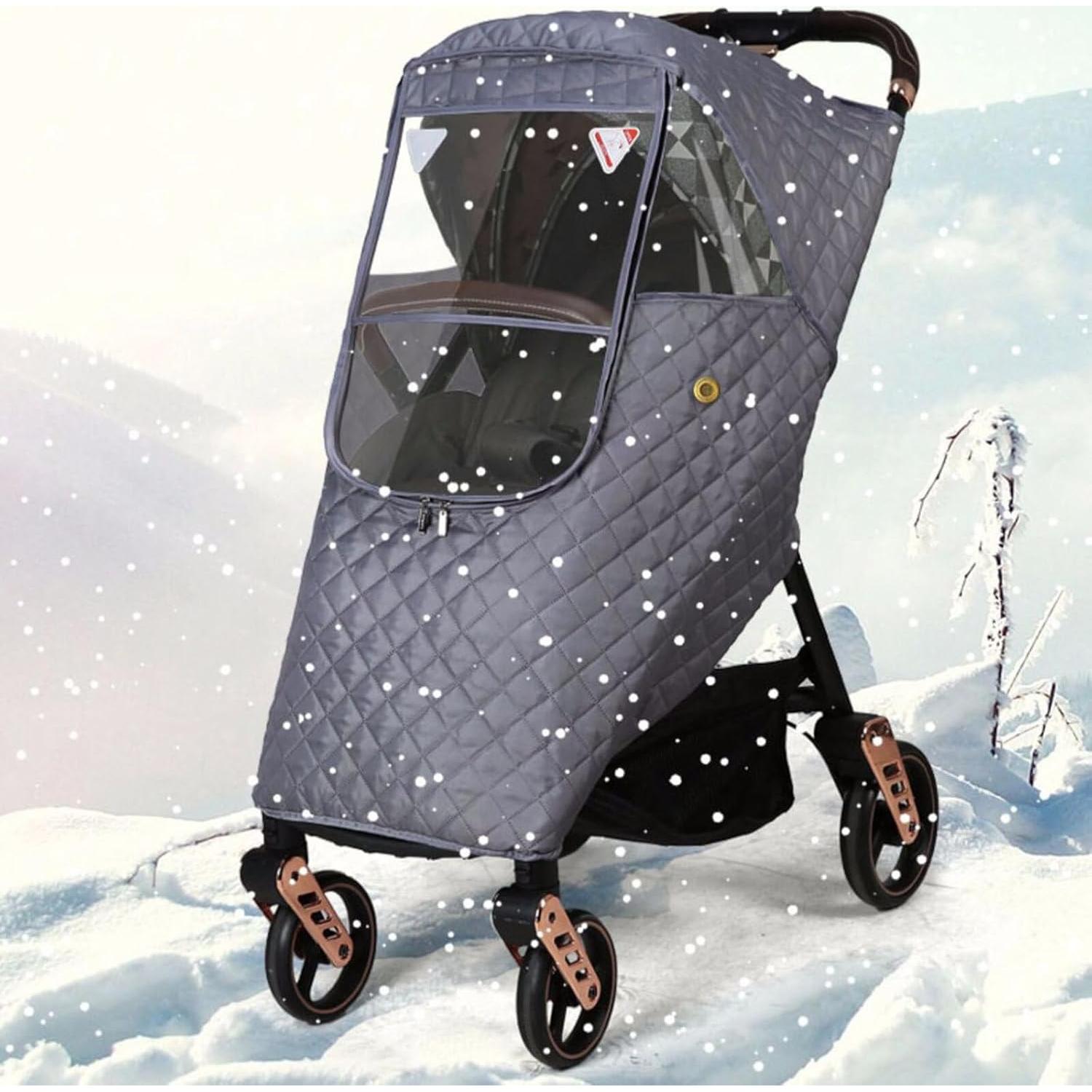 Cubierta de Lluvia Universal para Cochecito Bebé Gris Impermeable