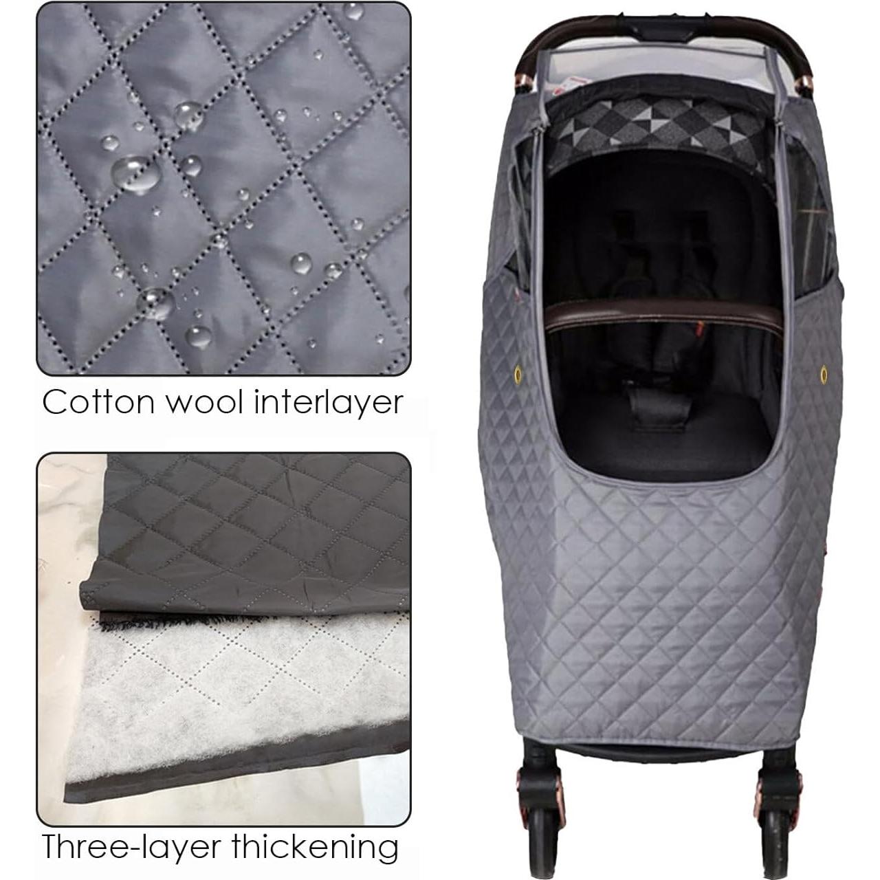 Cubierta de Lluvia Universal para Cochecito Bebé Gris Impermeable