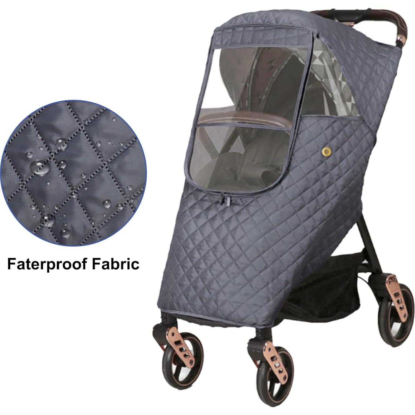 Cubierta de Lluvia Universal para Cochecito Bebé Gris Impermeable