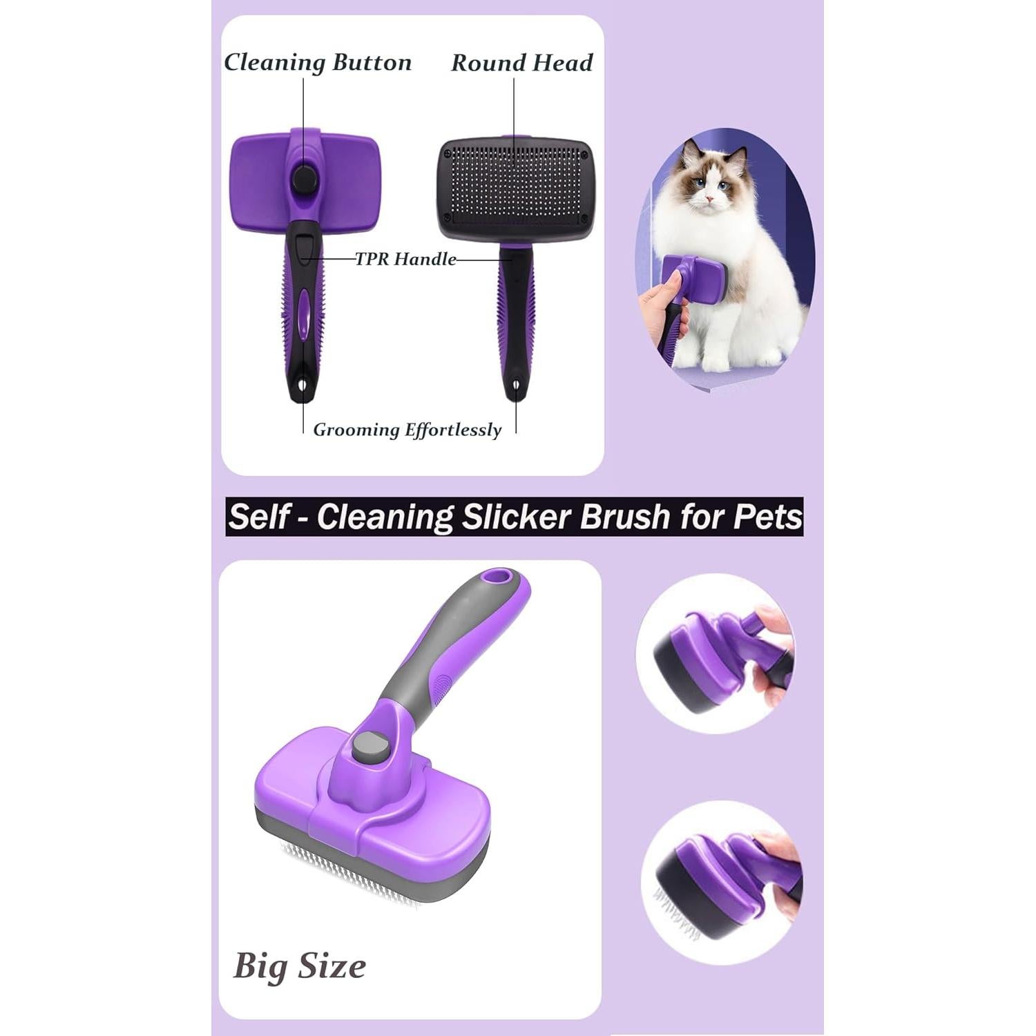 Juego de Aseo para Perros Popsica - 7 Piezas con Guantes y Cepillos