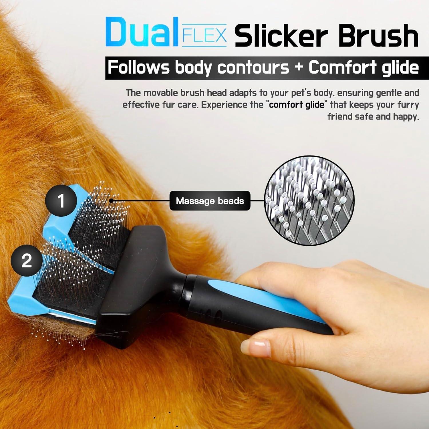 Cepillo Dual Flex iToleeve para Perros y Gatos - Aseo Suave
