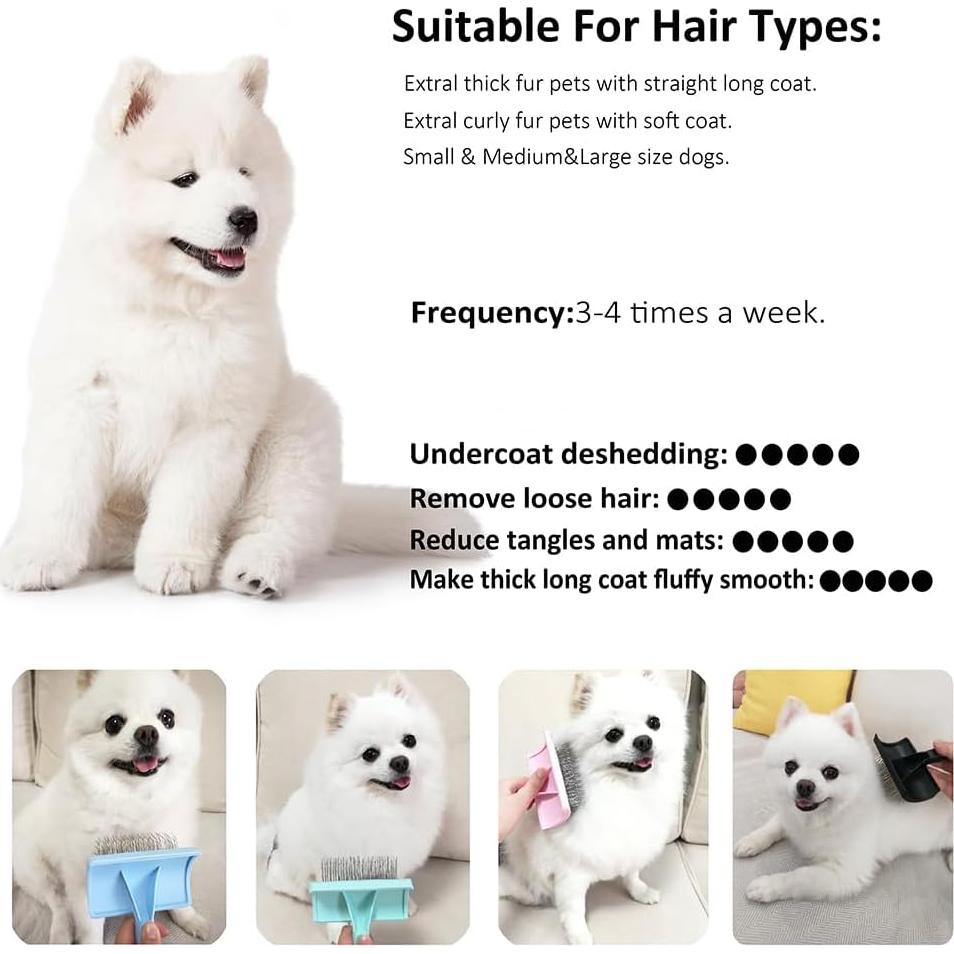 Cepillo Slicker para Perros y Gatos LBMBAIC - Azul, 17x10.5cm