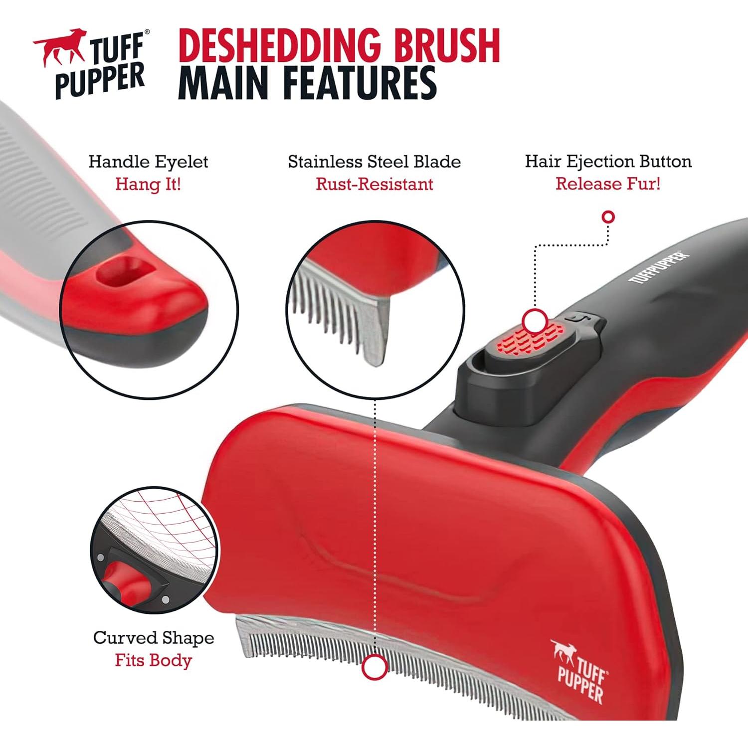 Cepillo Deshedding Tuff Pupper para Perros y Gatos 16.5cm