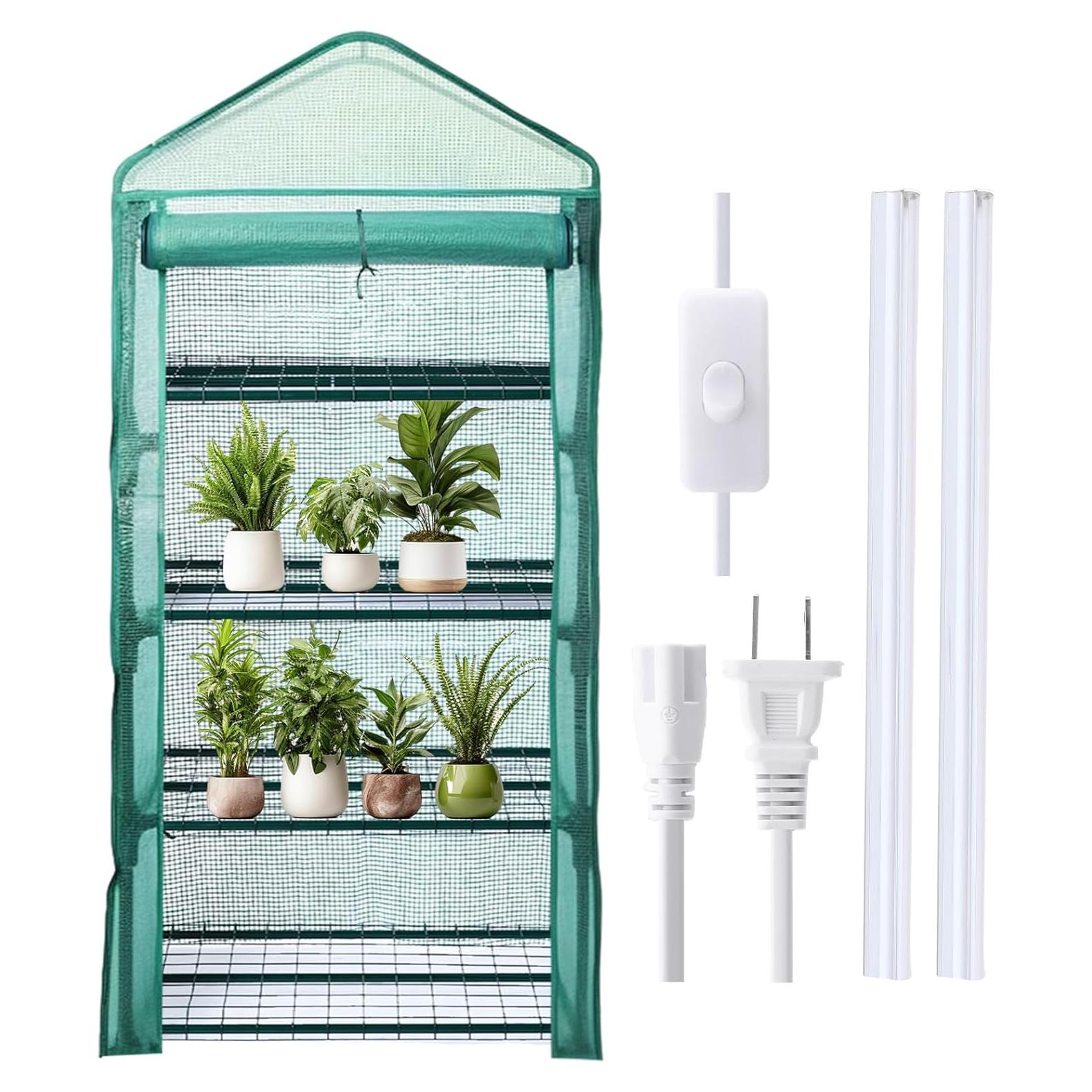 Invernadero Mini 4 Niveles Baquler con 2 Luces de Crecimiento