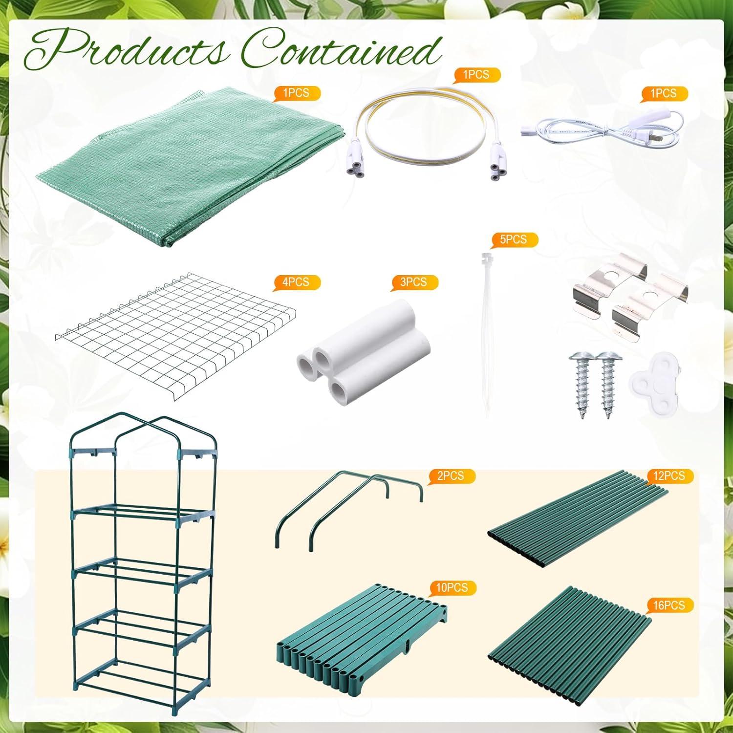 Invernadero Mini 4 Niveles Baquler con 2 Luces de Crecimiento