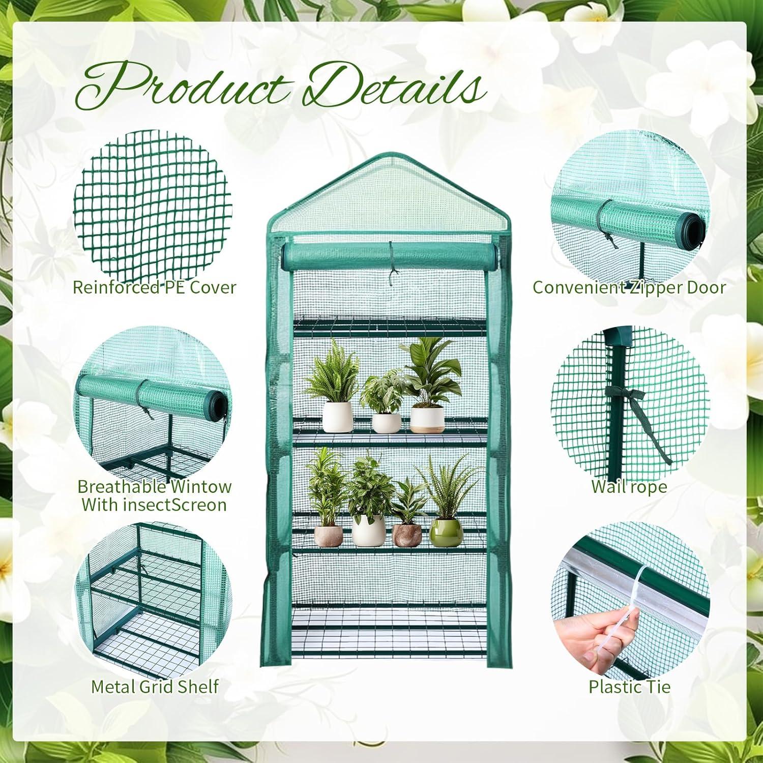 Invernadero Mini 4 Niveles Baquler con 2 Luces de Crecimiento