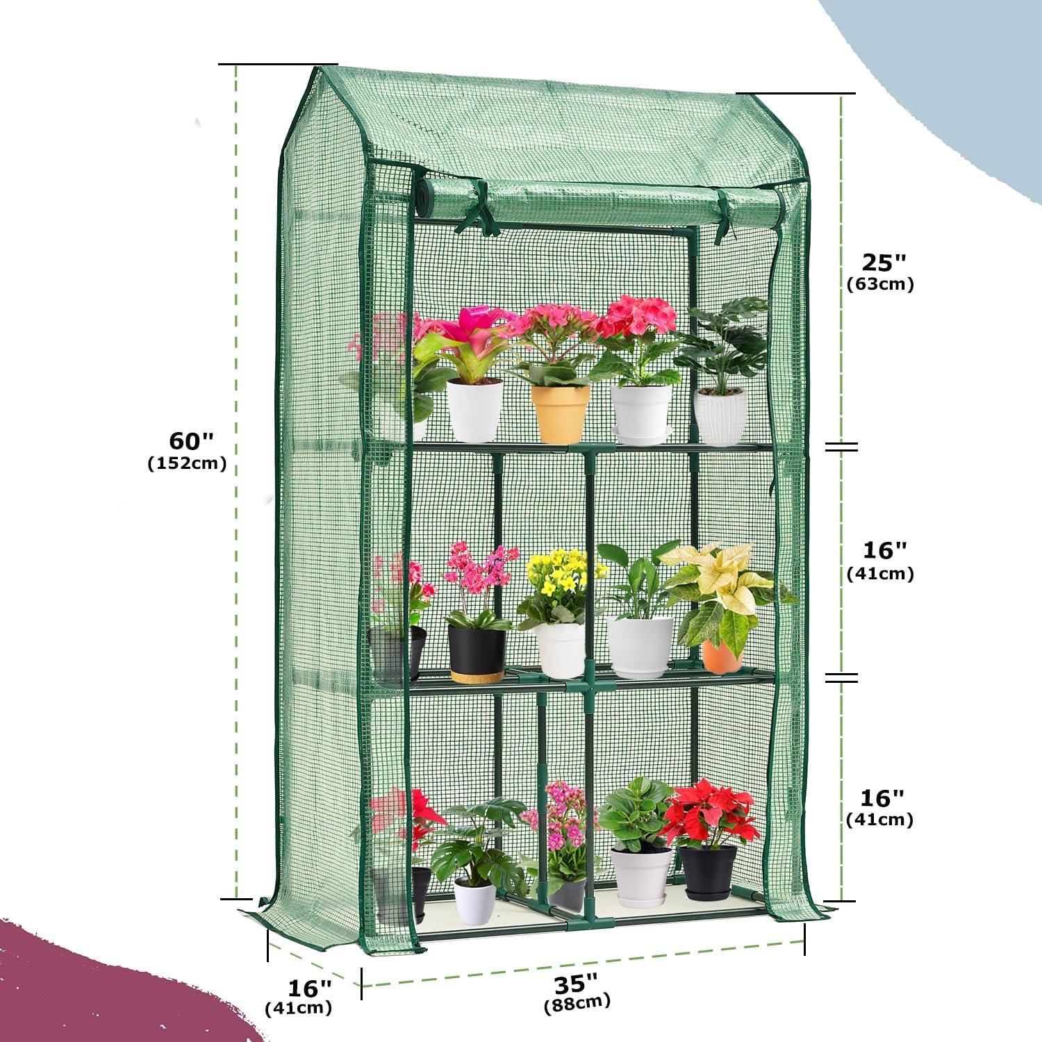 Mini Invernadero Portátil Purlyu 4 Niveles 152.4x88.9x40.6cm