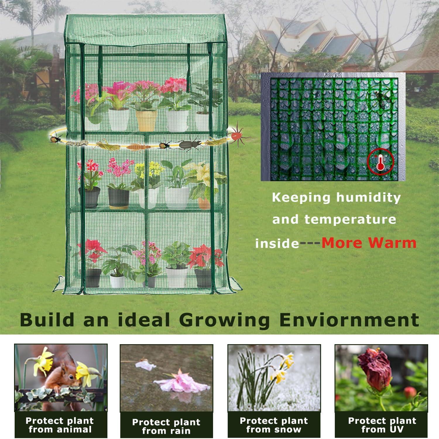 Mini Invernadero Portátil Purlyu 4 Niveles 152.4x88.9x40.6cm