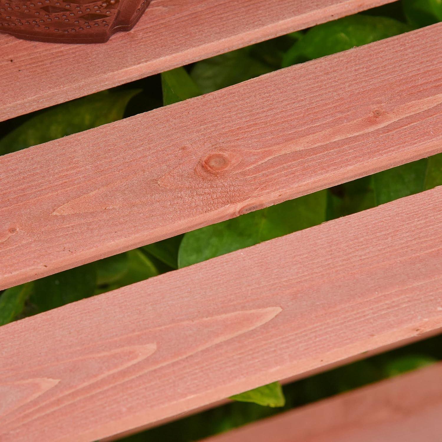 Invernadero de Madera Outsunny 80 cm x 46 cm x 138 cm Naranja