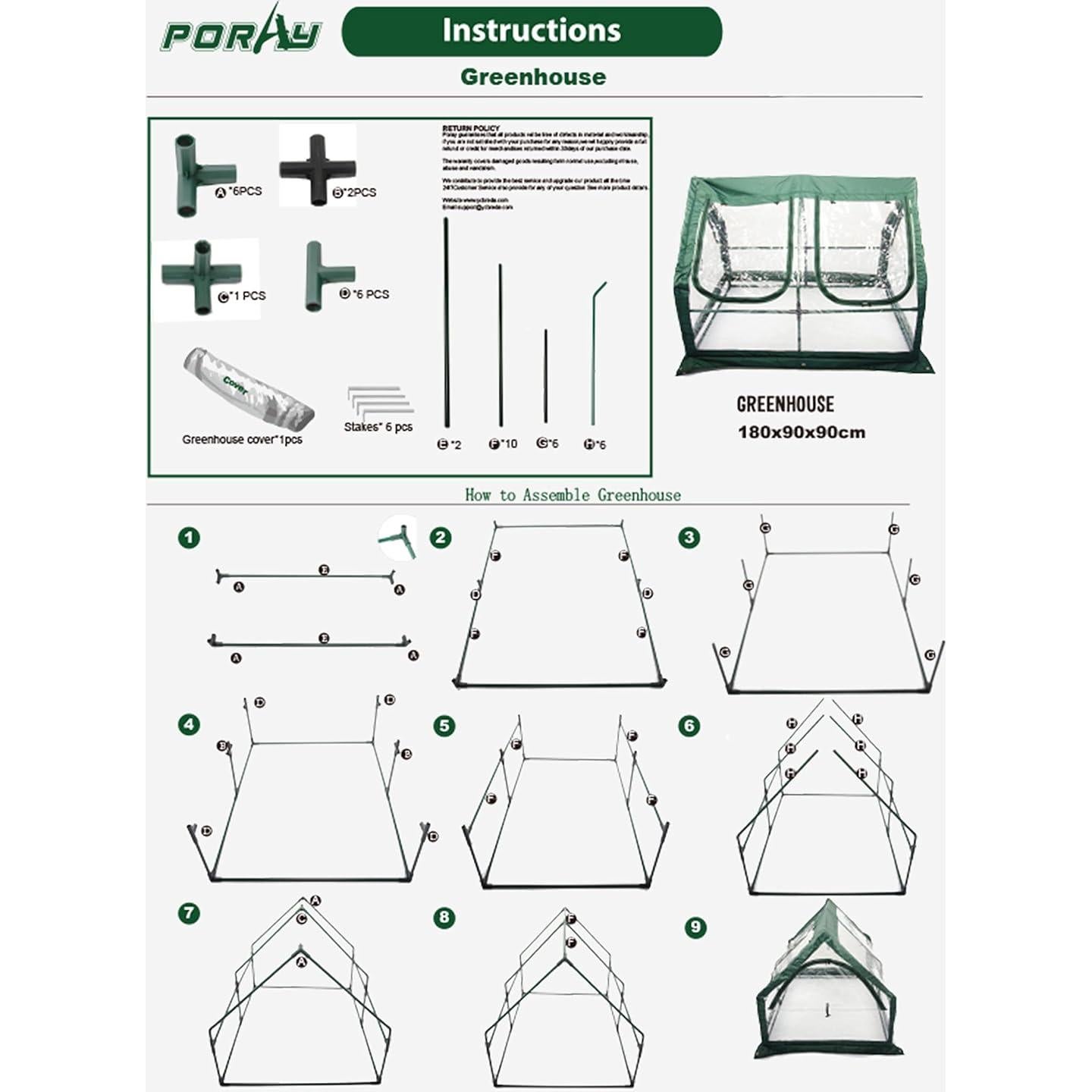 Invernadero Portátil Breda DB-1 125x95x95cm PVC para Jardín