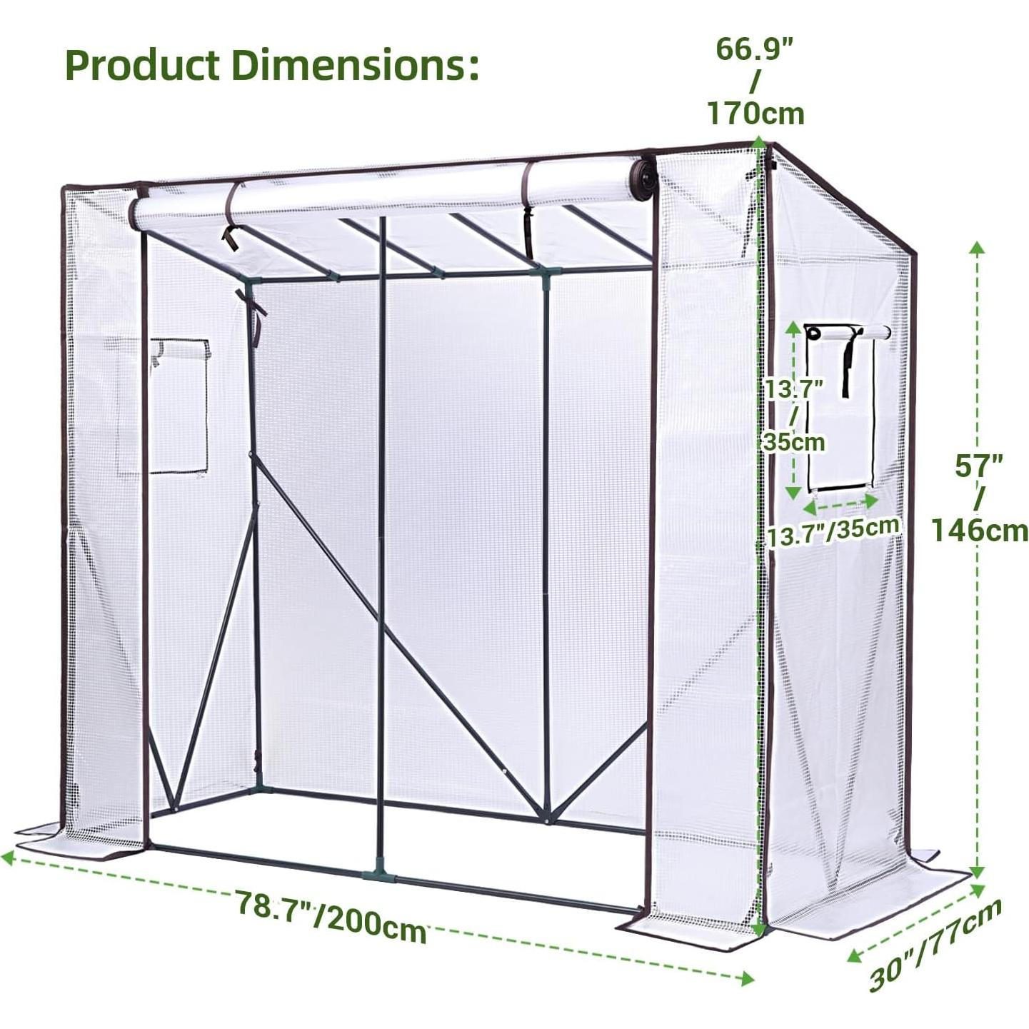 Invernadero Ohuhu para Tomates 2.0x0.76 m con Puerta Cremallera