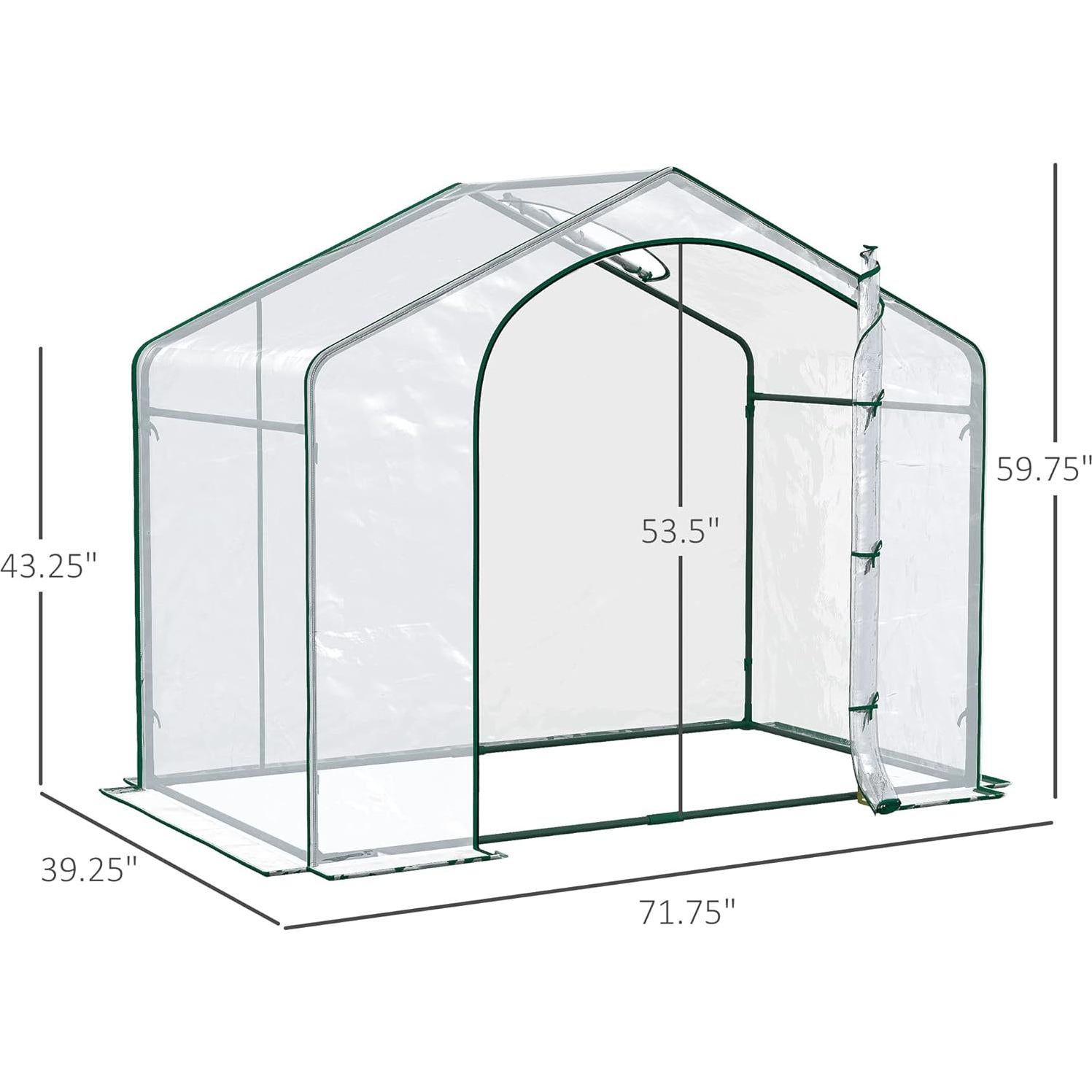 Invernadero Portátil Outsunny 1.83x0.99 m PVC Acero
