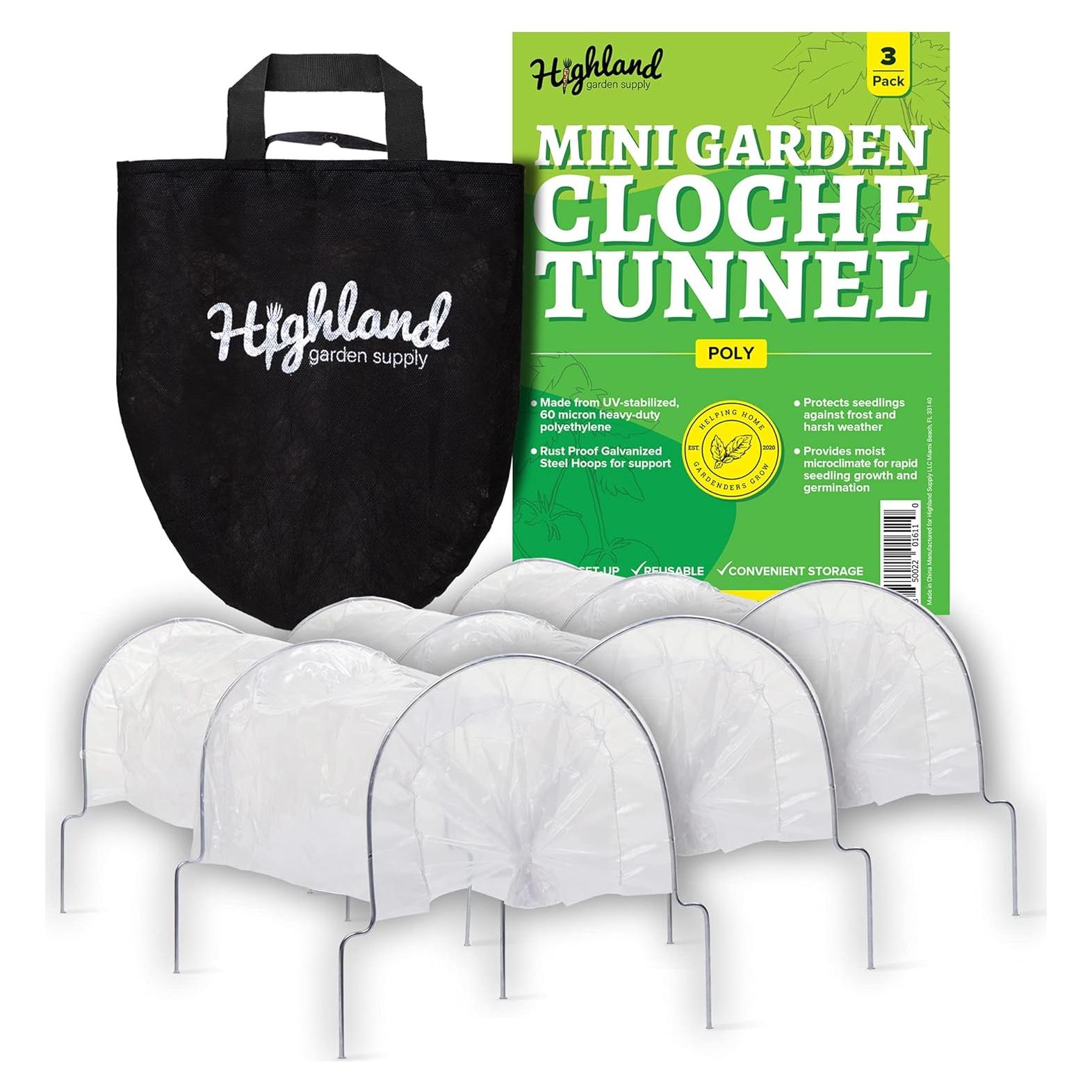 Mini Invernadero Túnel Cloche Poliéster Highland Garden 91.4x20.3cm