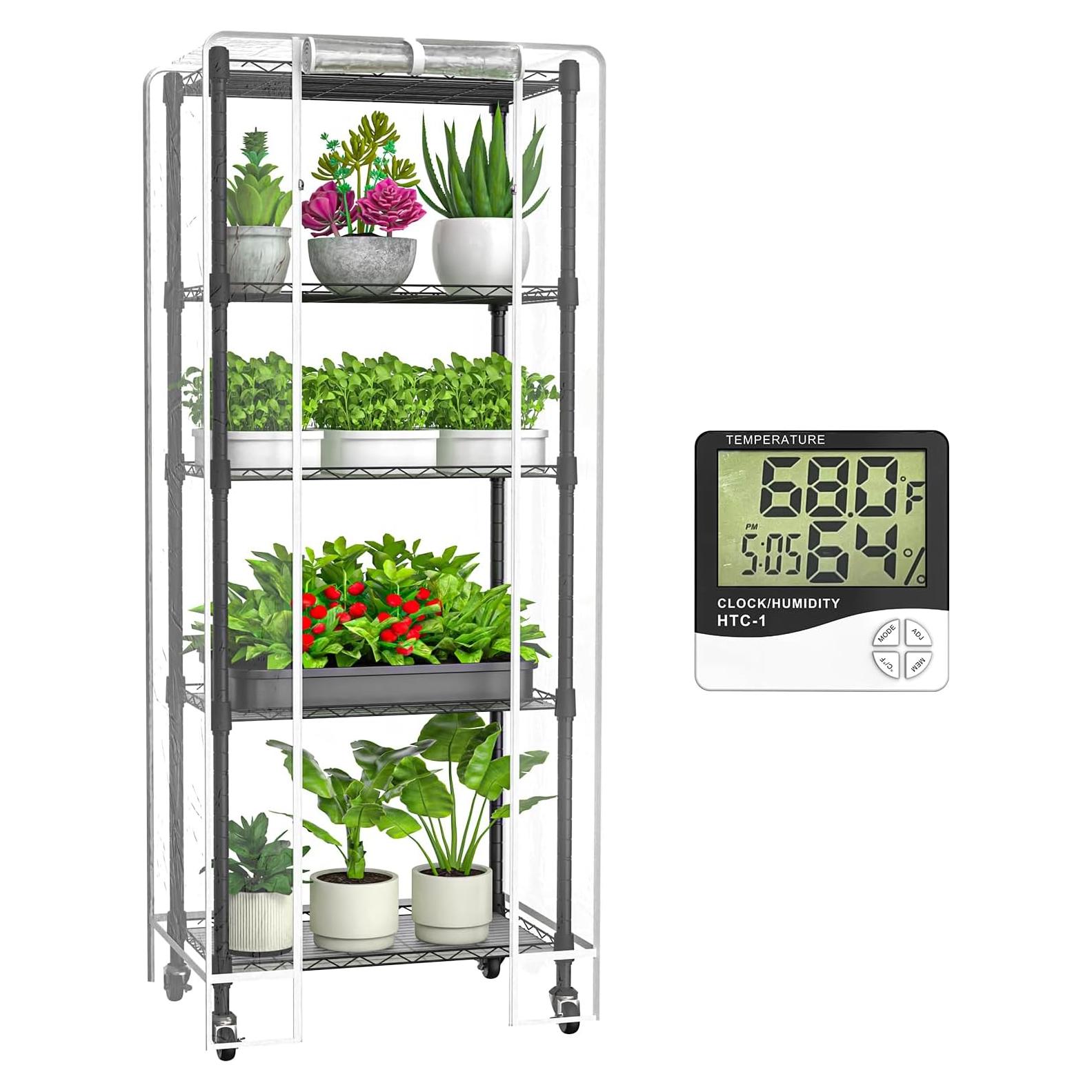 Invernadero portátil 5 estantes Sagrynfp 155.9 cm PVC metal