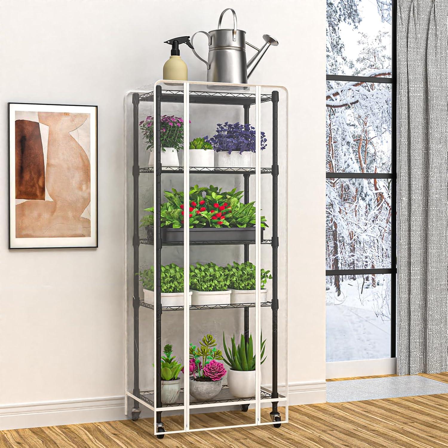 Invernadero portátil 5 estantes Sagrynfp 155.9 cm PVC metal