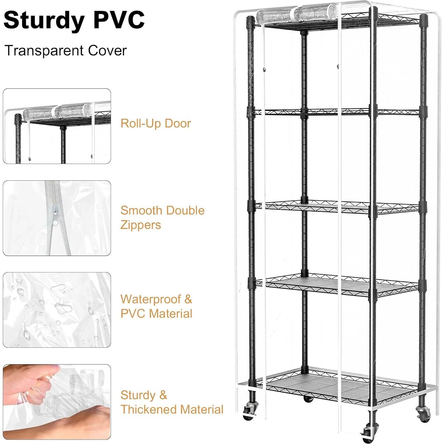 Invernadero portátil 5 estantes Sagrynfp 155.9 cm PVC metal