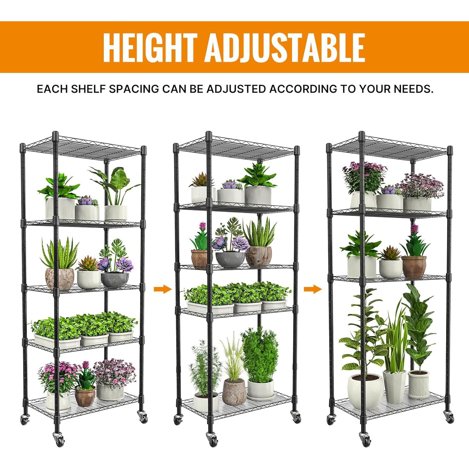 Invernadero portátil 5 estantes Sagrynfp 155.9 cm PVC metal