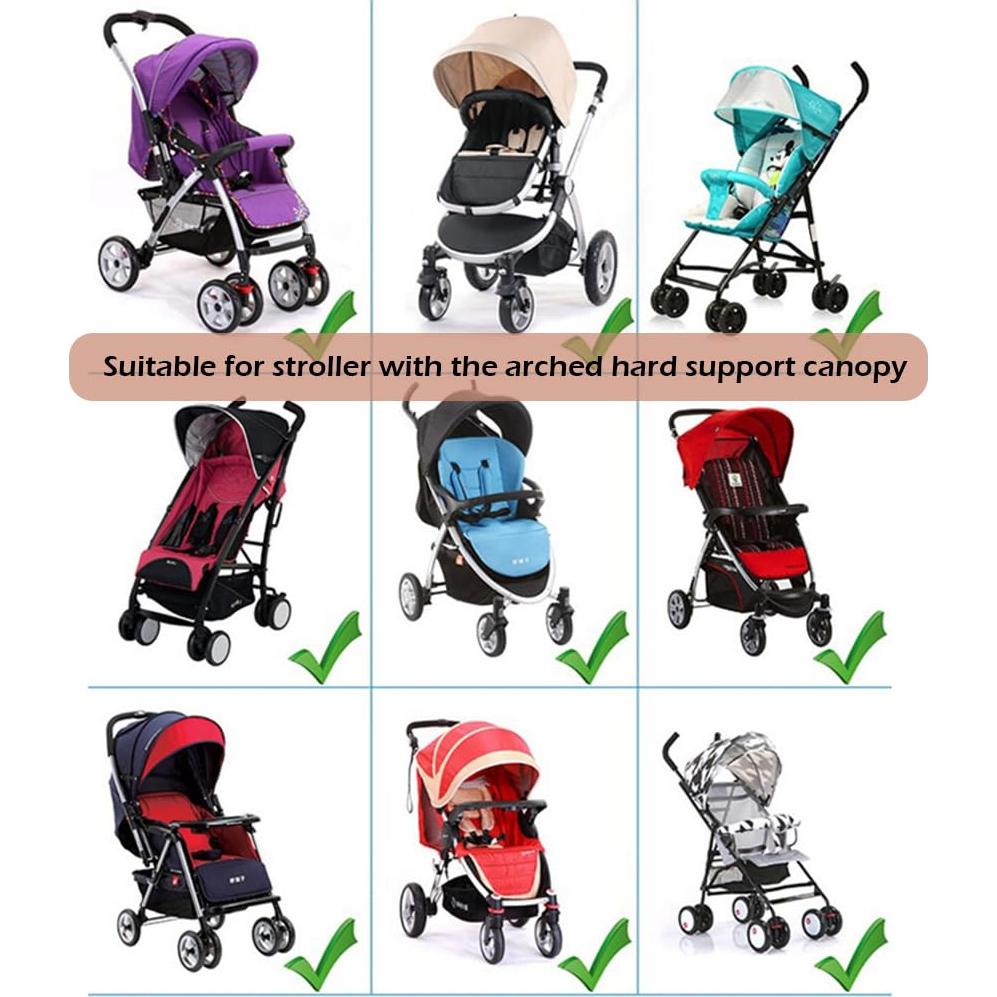 Cubierta Solar Impermeable para Cochecito Bebé Negro Ajustable