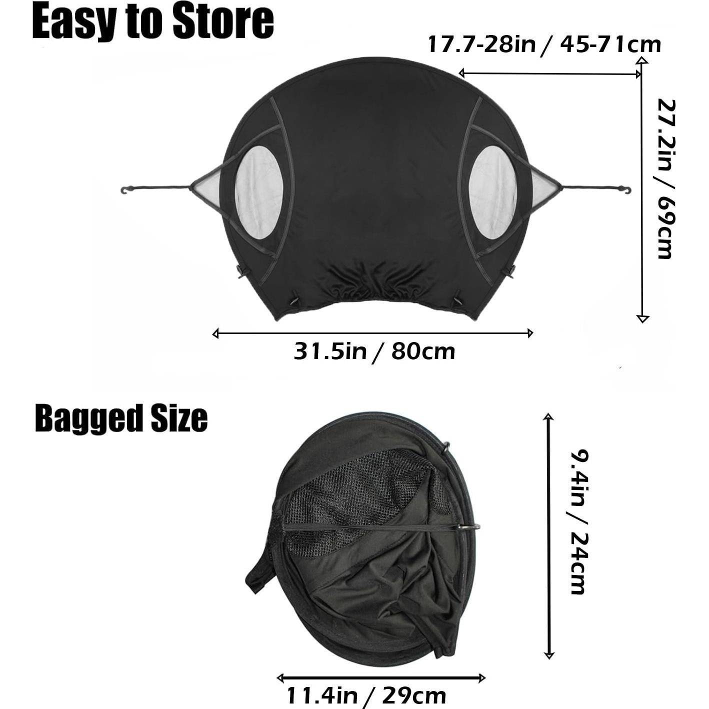 Cubierta Solar Impermeable para Cochecito Bebé Negro Ajustable