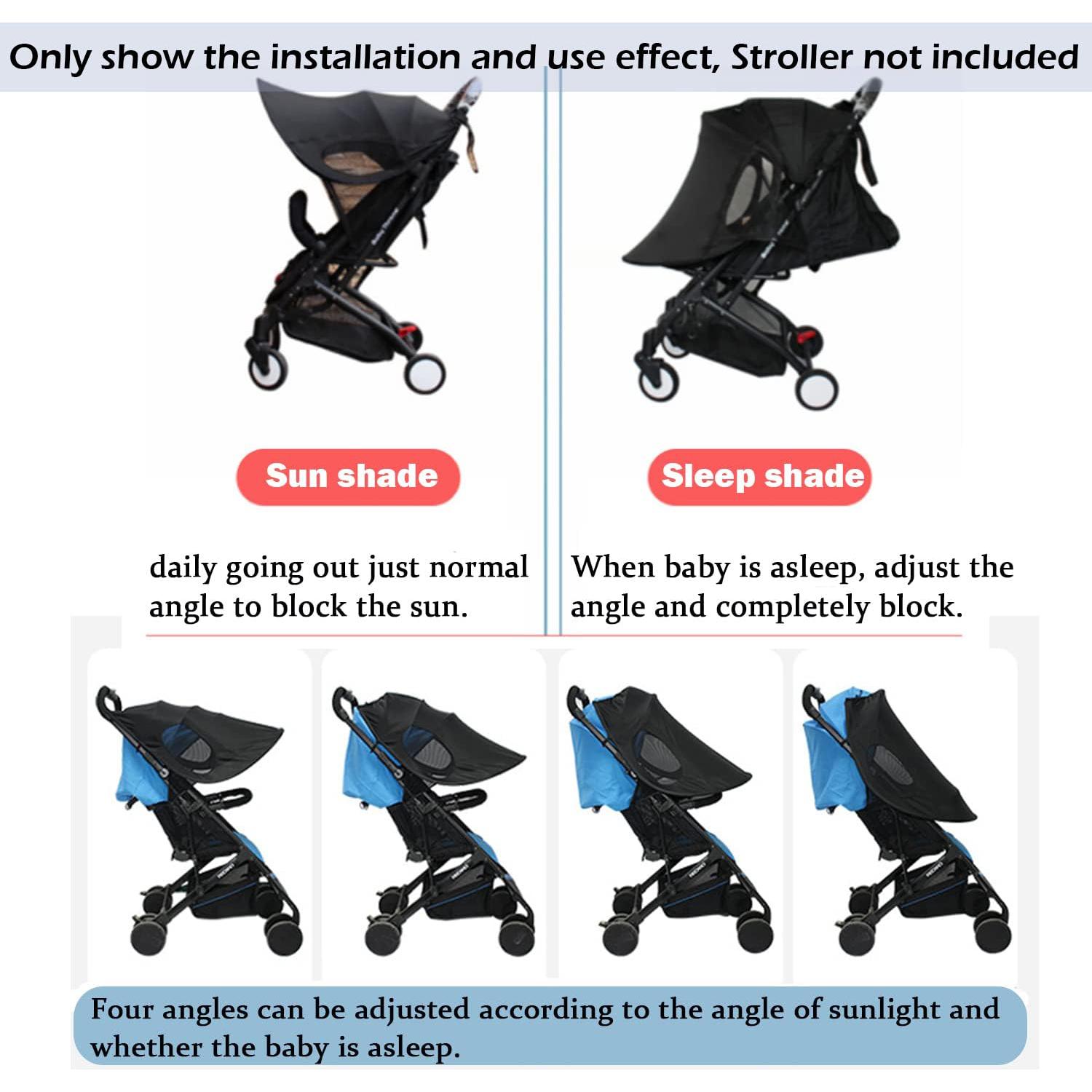 Cubierta Solar Impermeable para Cochecito Bebé Negro Ajustable