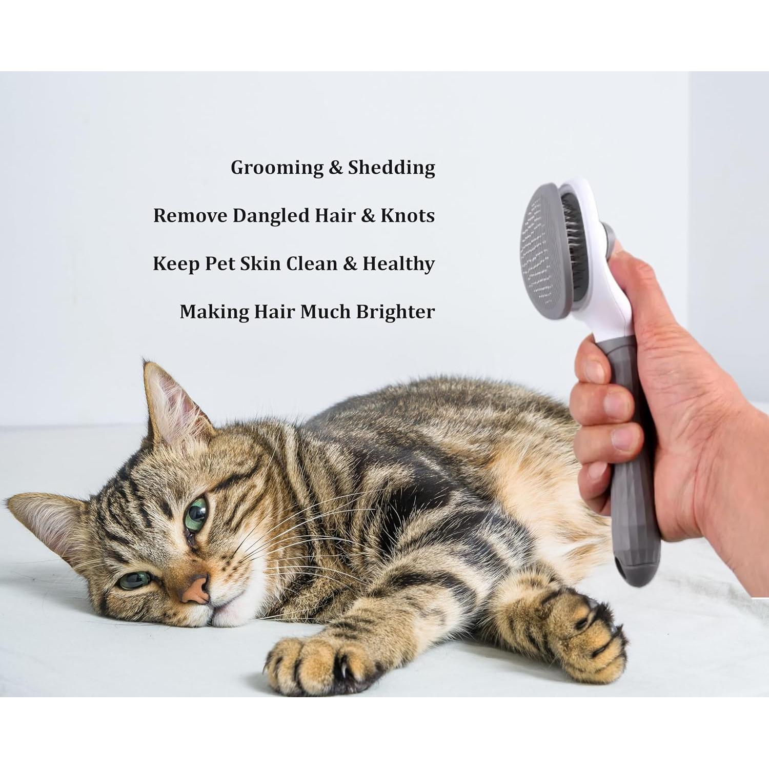 Cepillo Autolimpiante SLPET para Perros y Gatos - 13.9x23.7cm