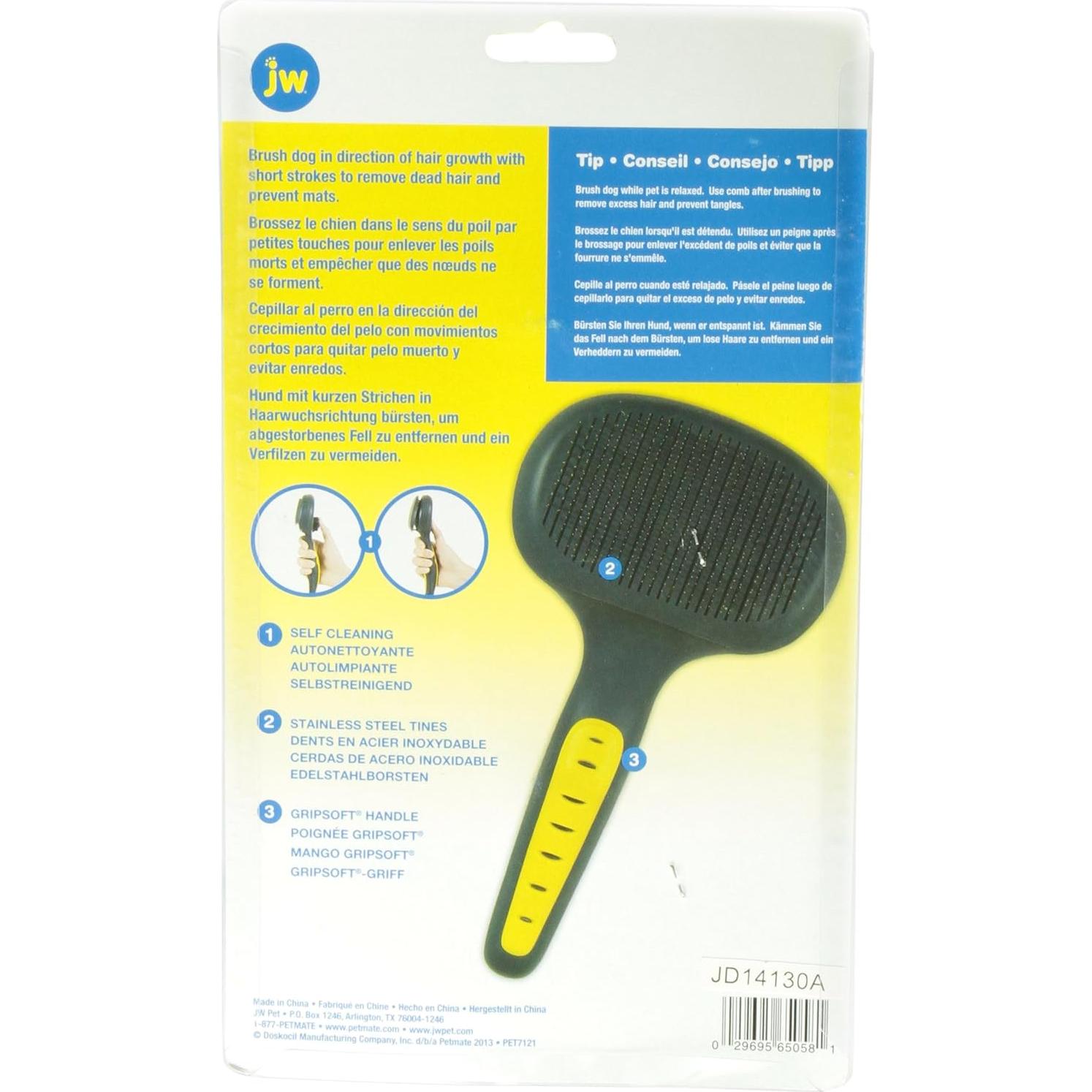 Cepillo Autolimpiante para Perro Grande JW Pet 25.4x14cm