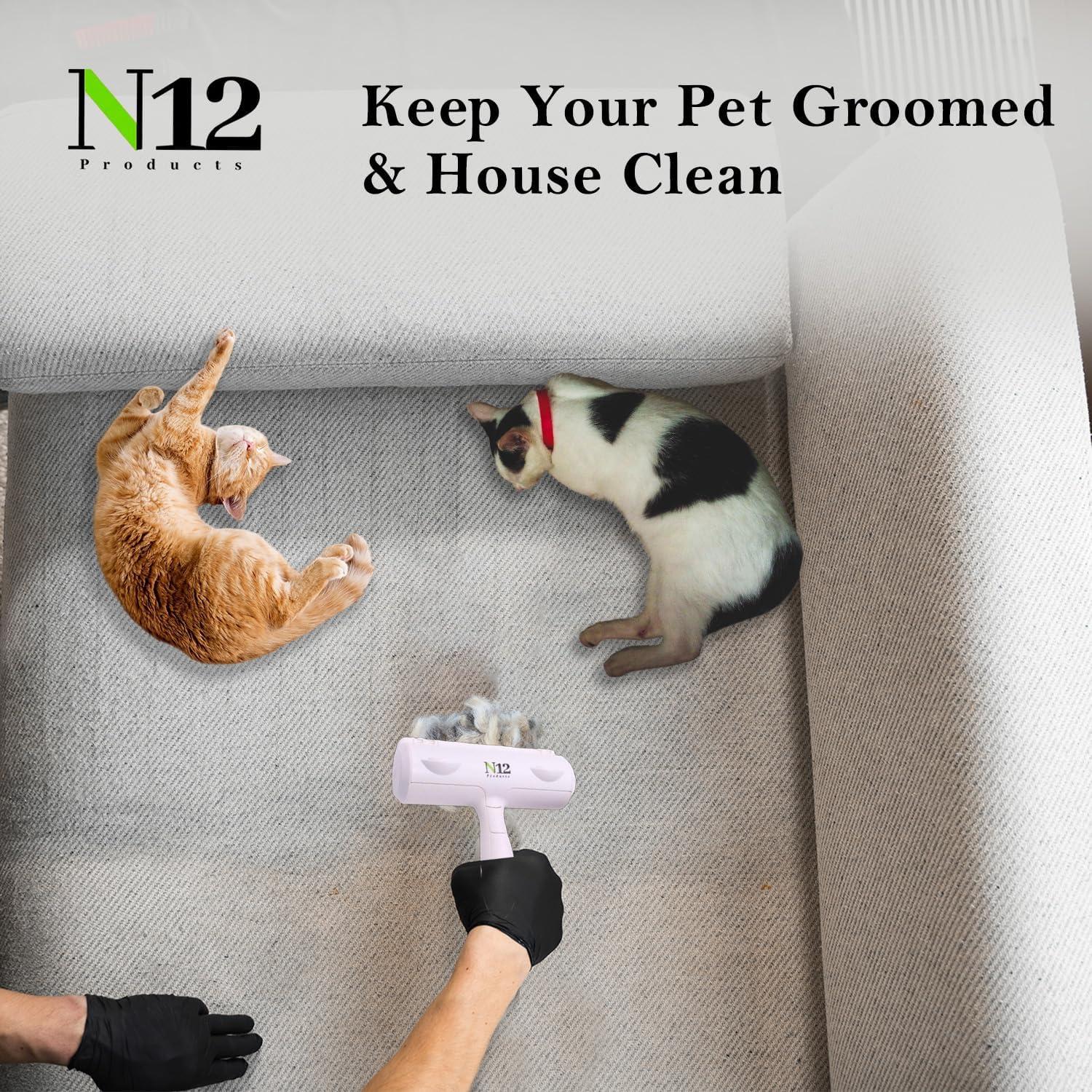 Combo Quitapelusas N12 - Rodillo y Cepillo Autolimpiante para Mascotas