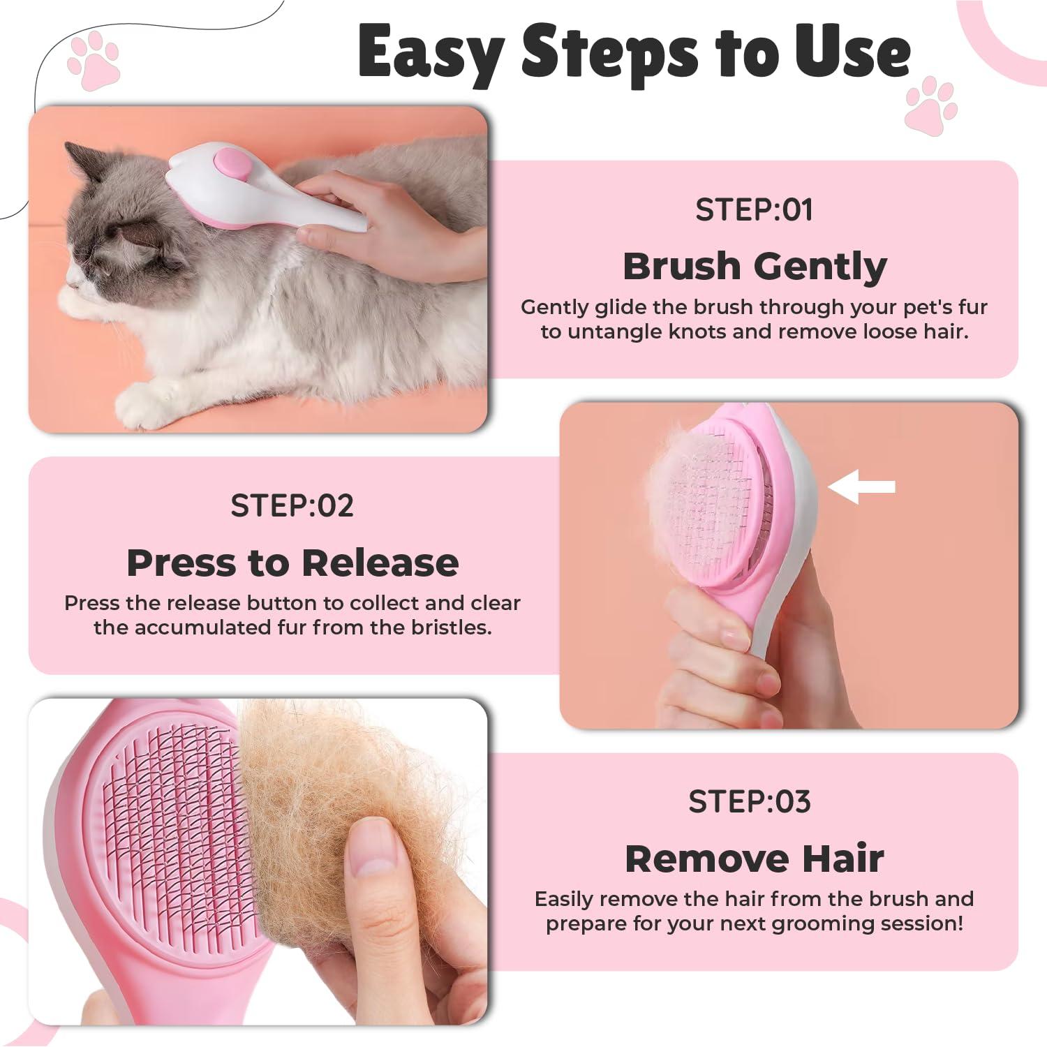 Cepillo Slicker Autolimpiante Petsupply Guy para Perros y Gatos