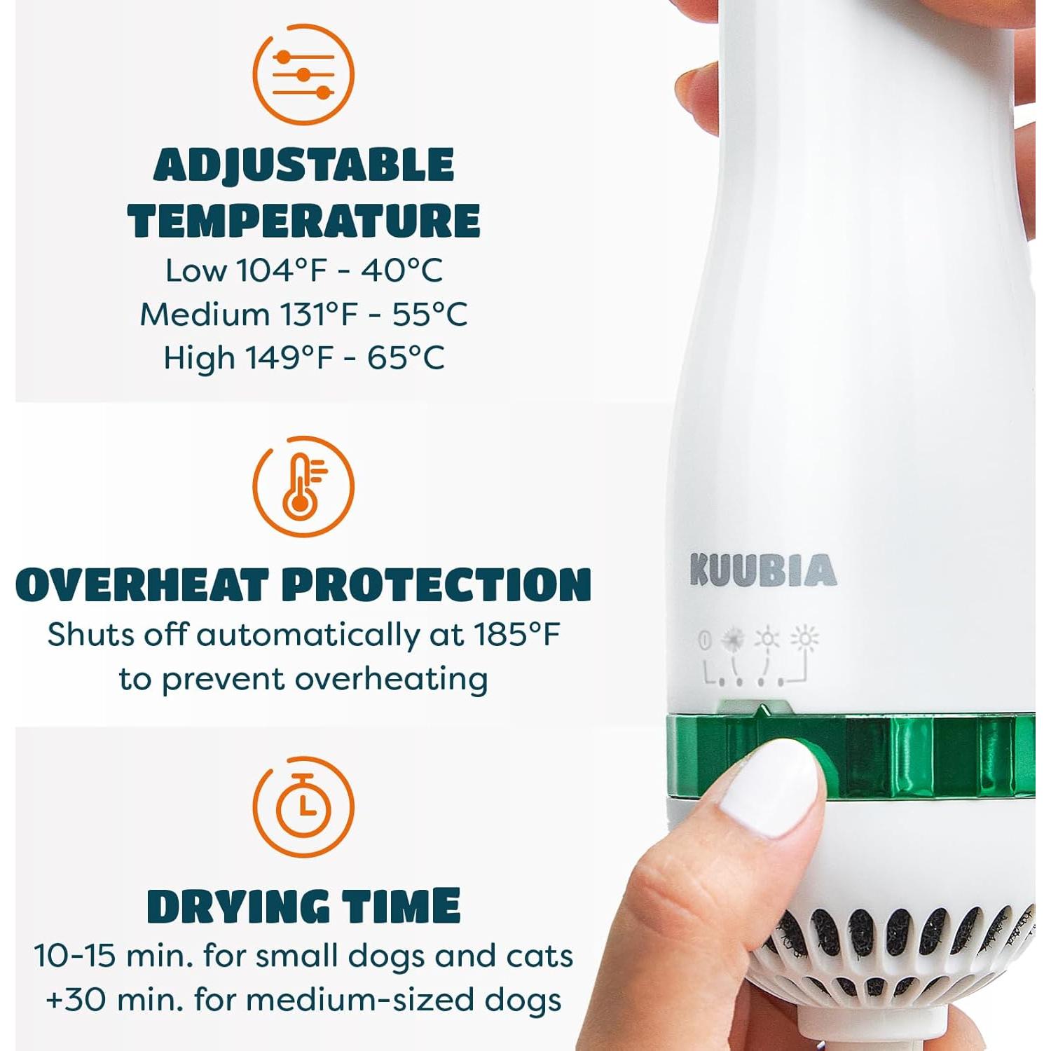 Secador de Pelo 2 en 1 para Perros y Gatos KUUBIA 300W