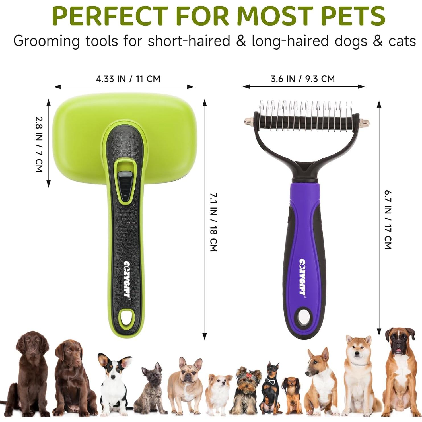 Kit de Aseo para Mascotas COZYGIFT - 3 Piezas Verde