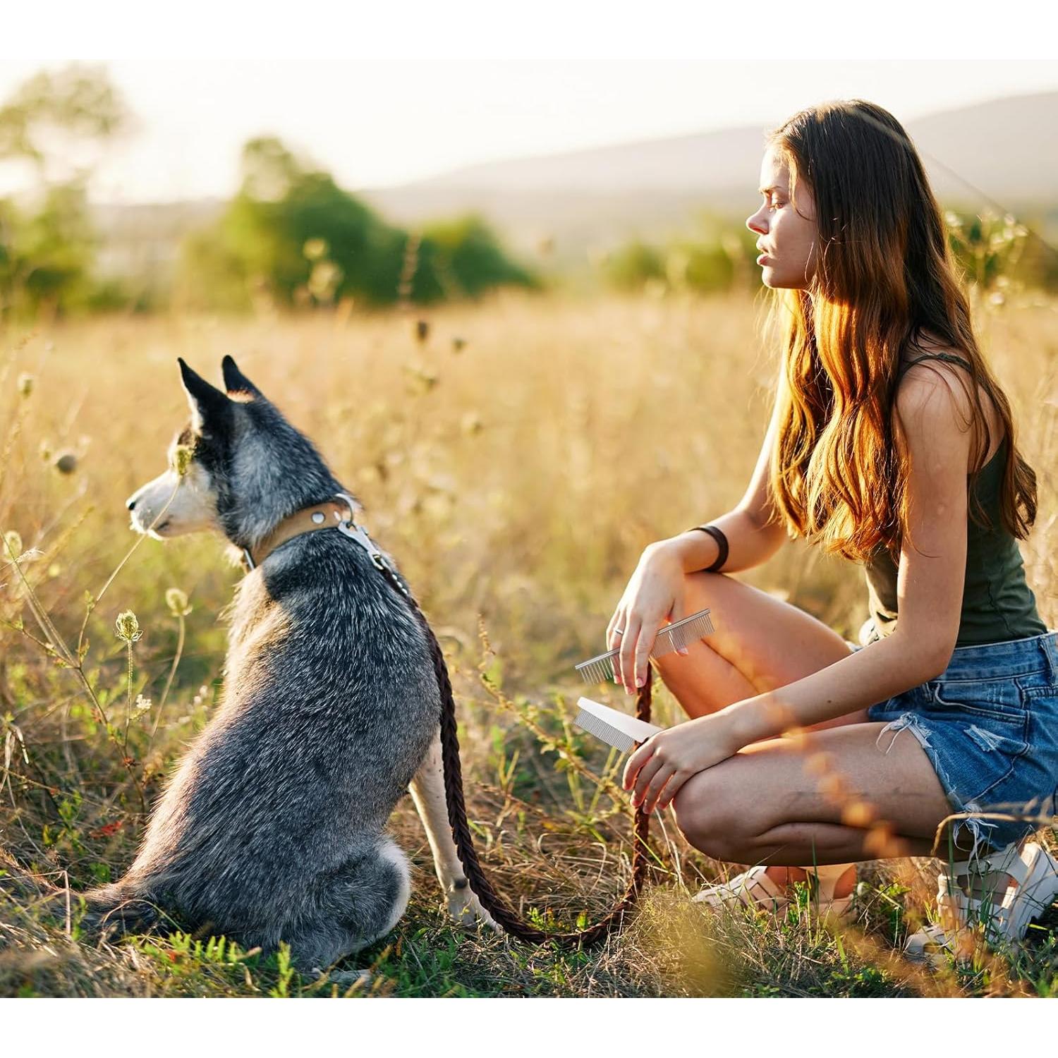 Kit de Aseo para Mascotas Yaomiao 9 Piezas - Cepillo, Cortauñas y Tijeras