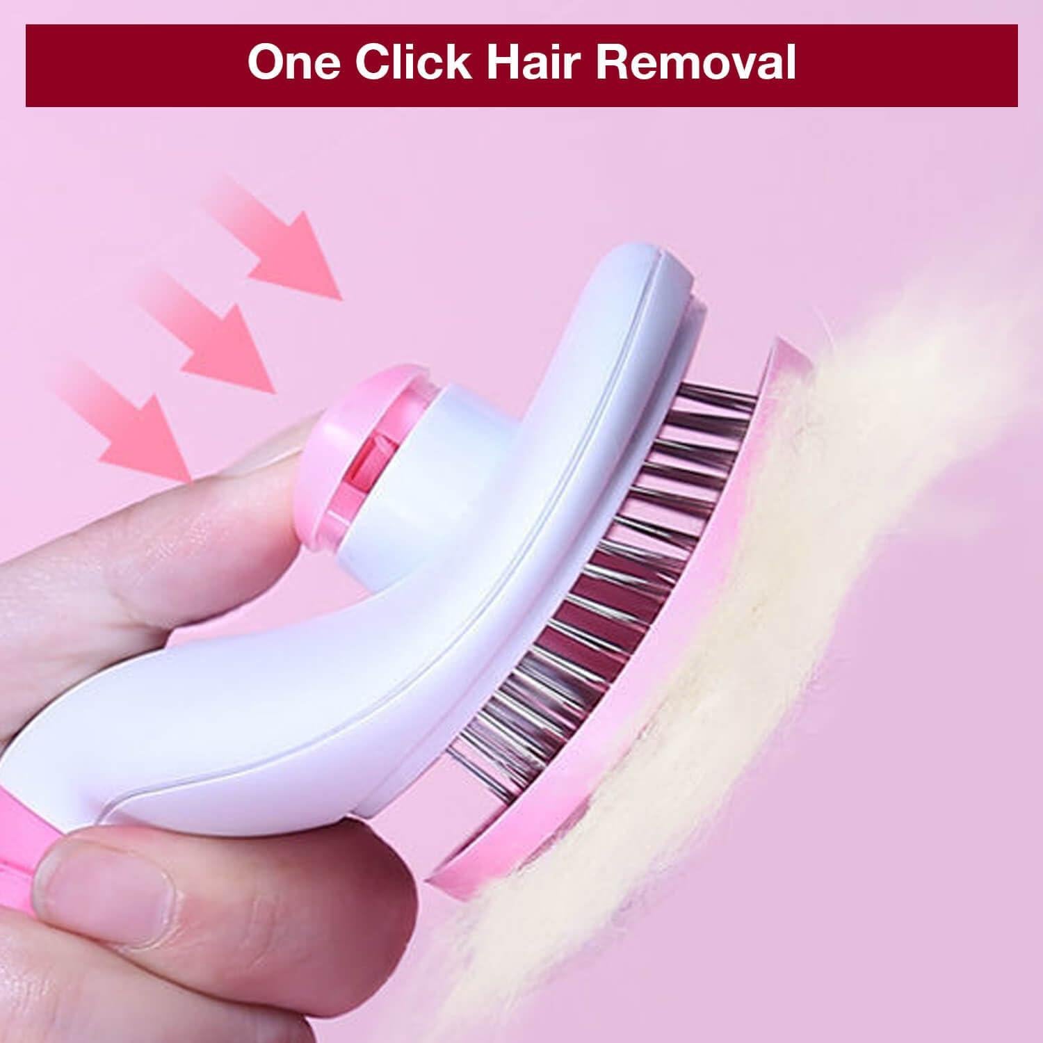 Cepillo Autolimpiante Frxat para Mascotas Rosa - Pelo Largo y Corto