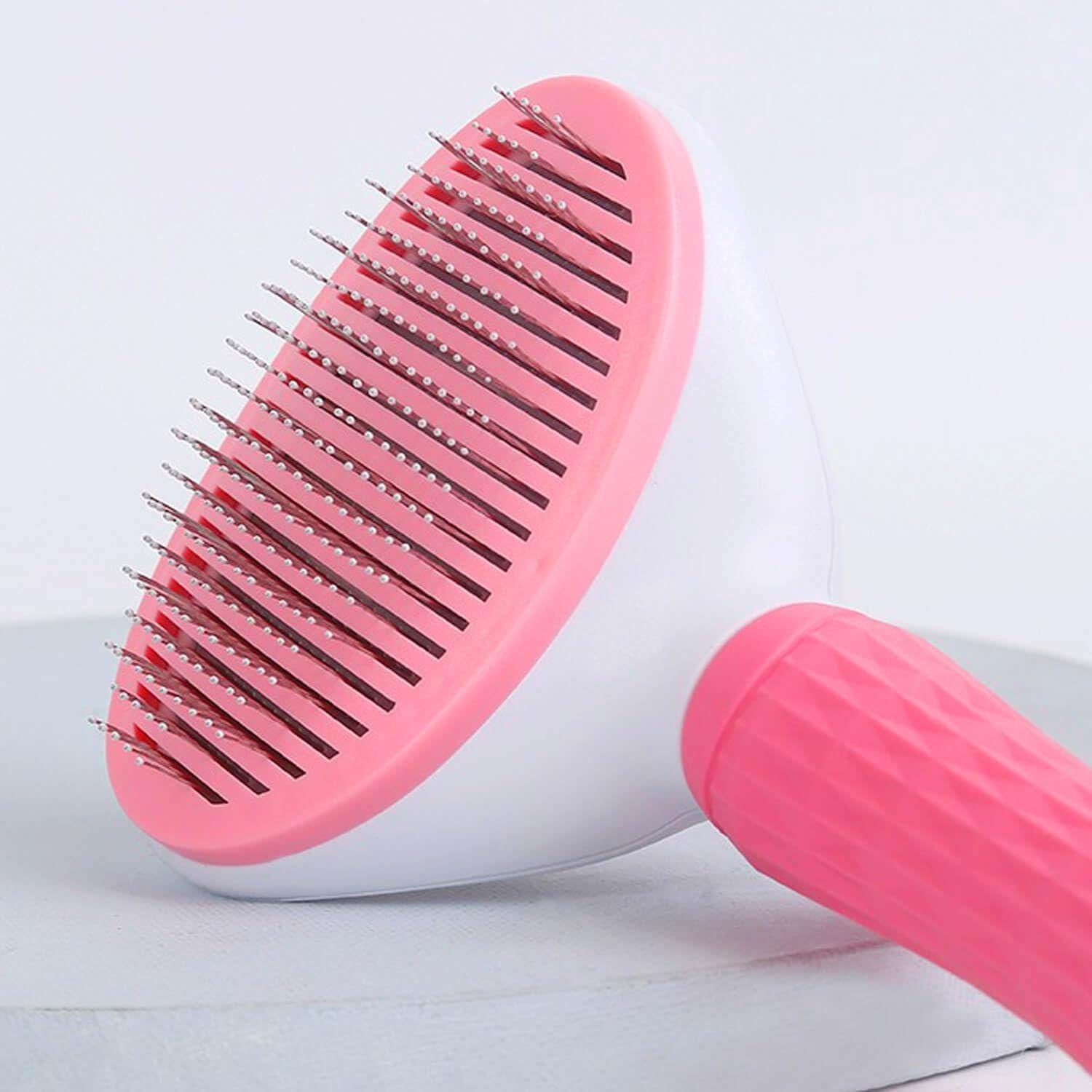 Cepillo Autolimpiante Frxat para Mascotas Rosa - Pelo Largo y Corto