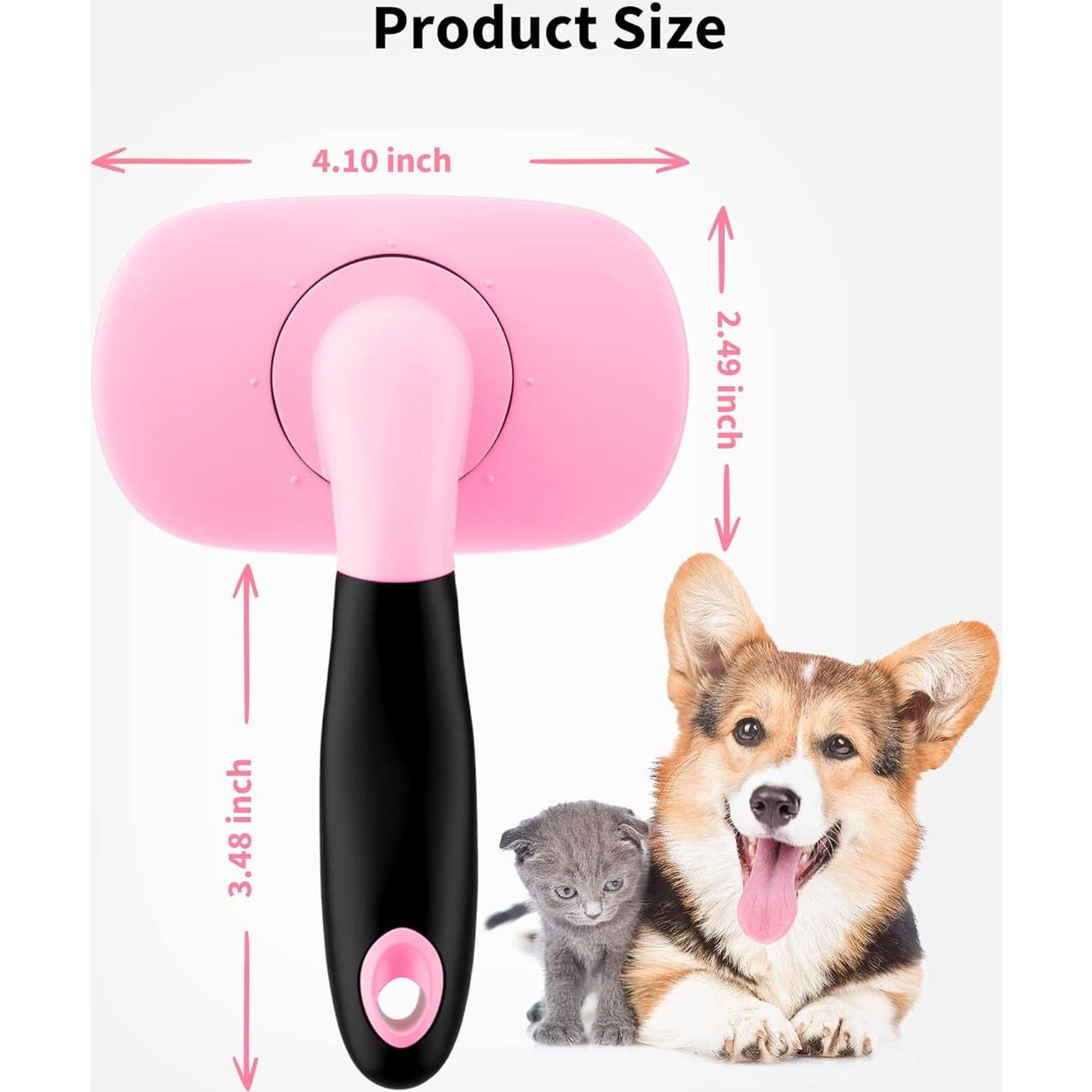 Cepillo Deshedding para Perros y Gatos Glendan Rosa 20x12 cm