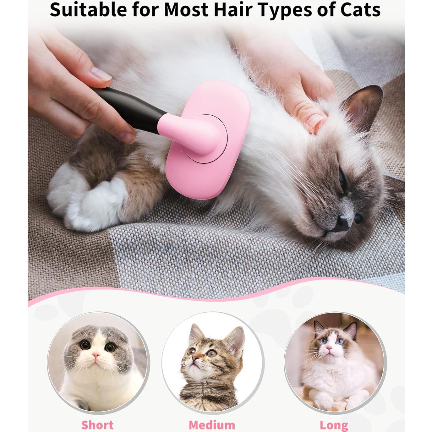 Cepillo Deshedding para Perros y Gatos Glendan Rosa 20x12 cm