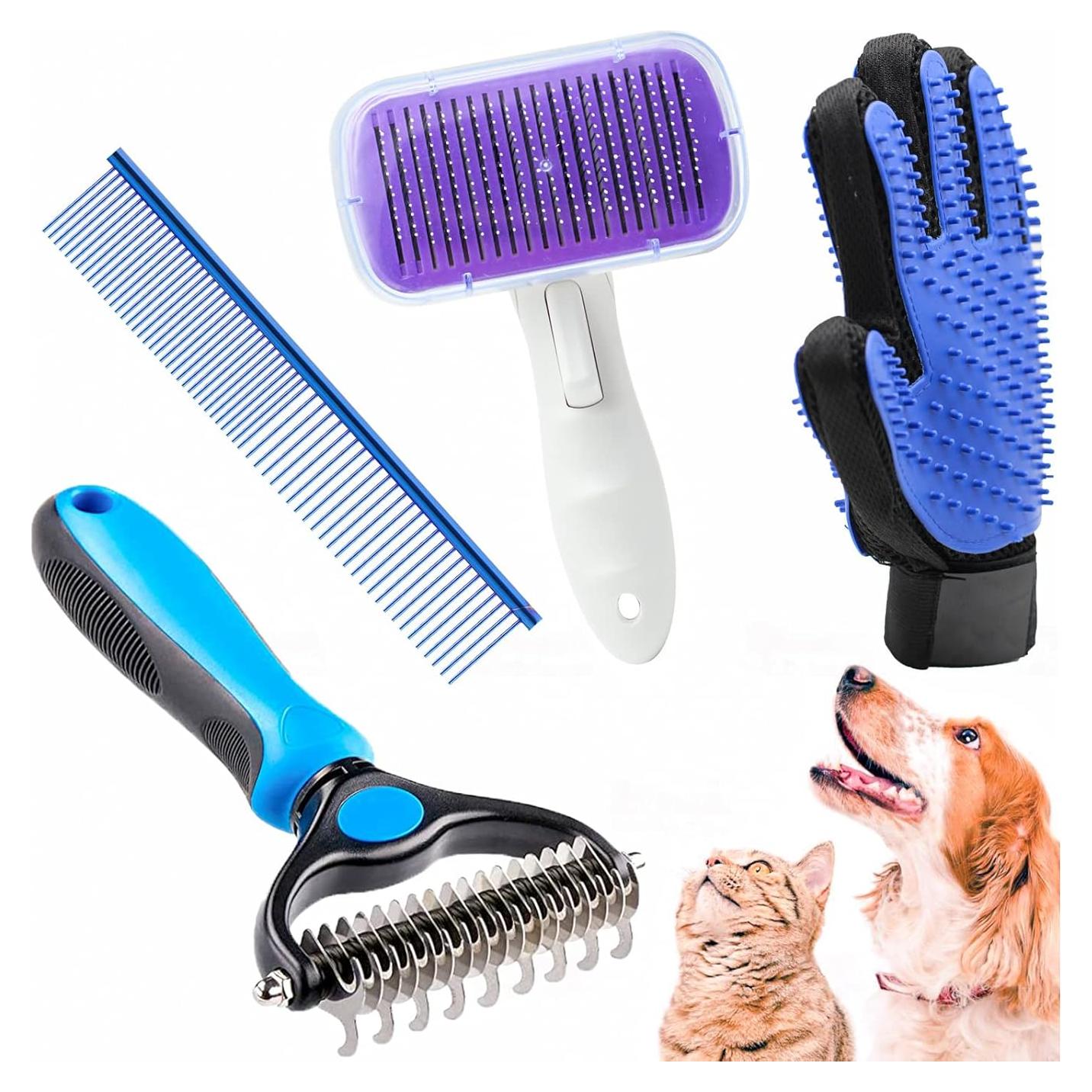 Kit de Aseo para Mascotas Crafterlife - 4 Piezas, Cepillo y Guantes