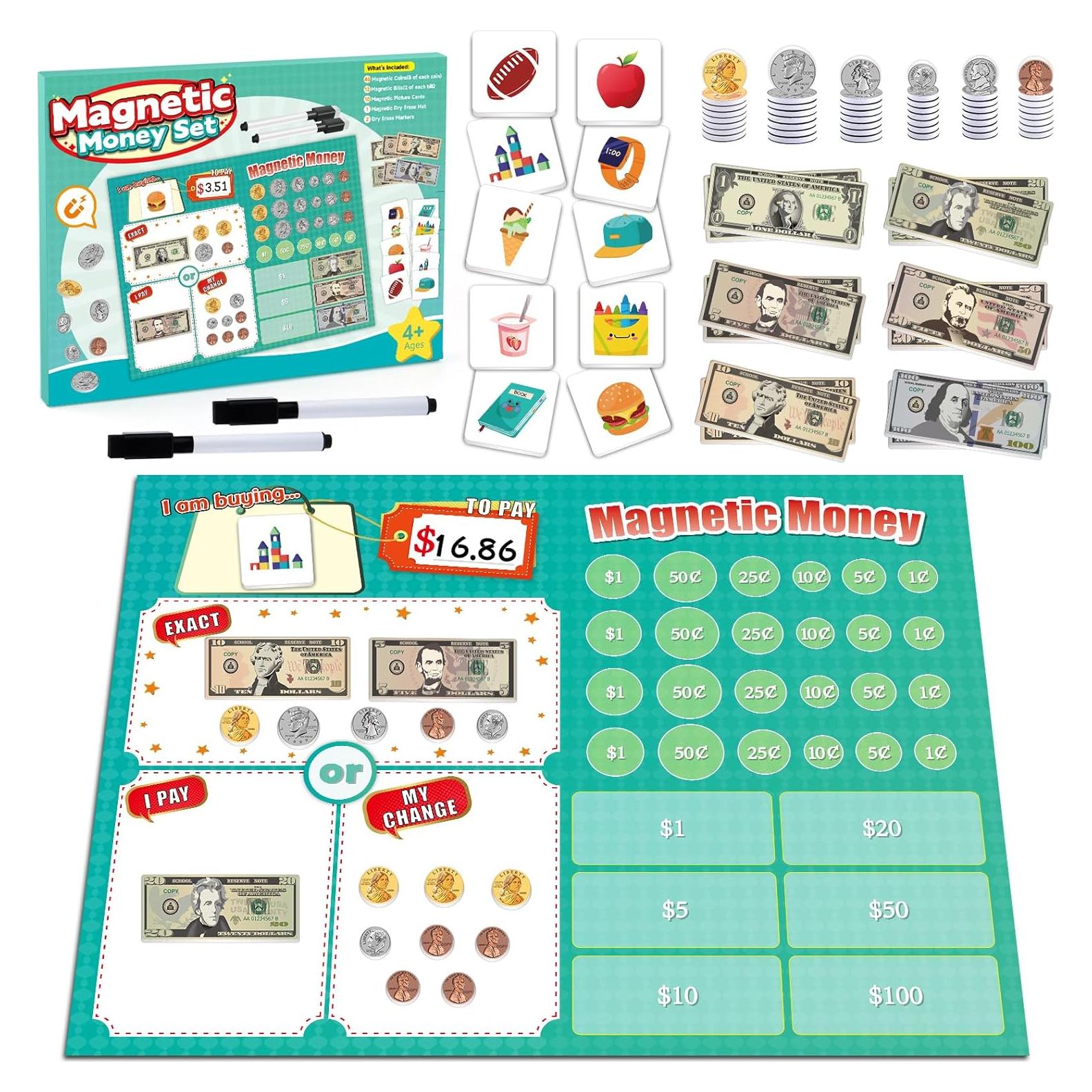 Dinero Magnético Distasio para Niños - 73 Piezas Educativas