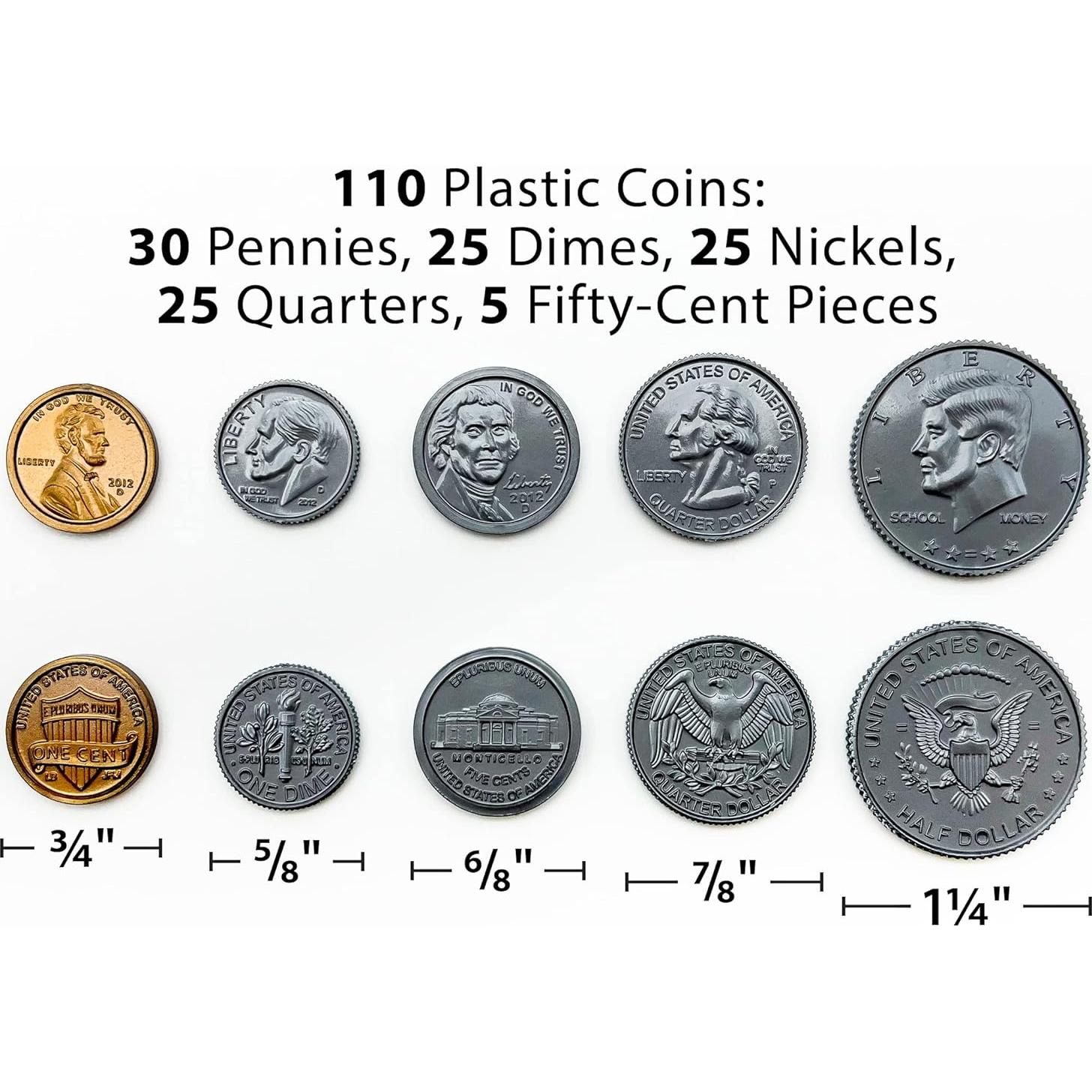 Dinero de Juego Maestro 110 Monedas Plástico TCR20639