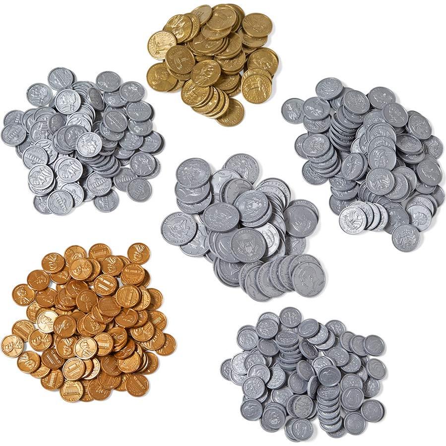 Set de 500 Monedas de Juguete hand2mind - Dinero Falso Realista